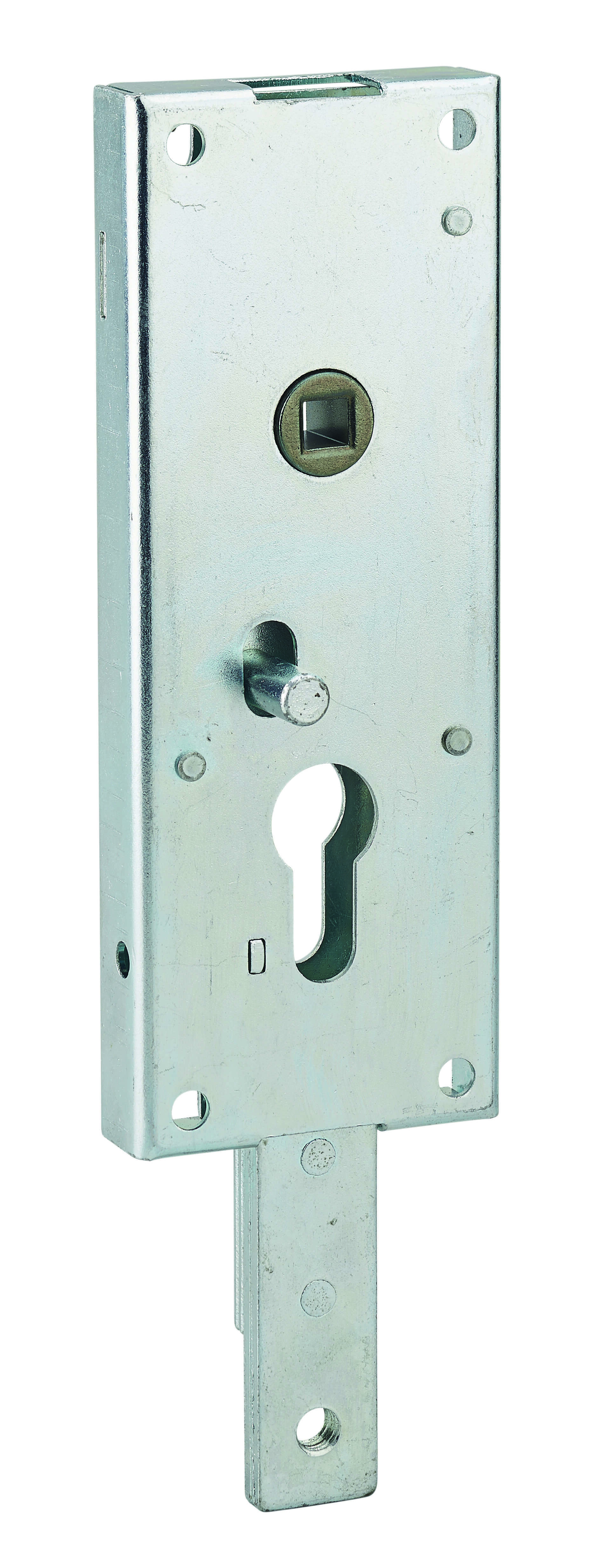Boitier de serrure en applique à double entrée à fouillot pour garage basculante, 1pts bas, 60x160mm, carré 7mm, gris - THIRARD