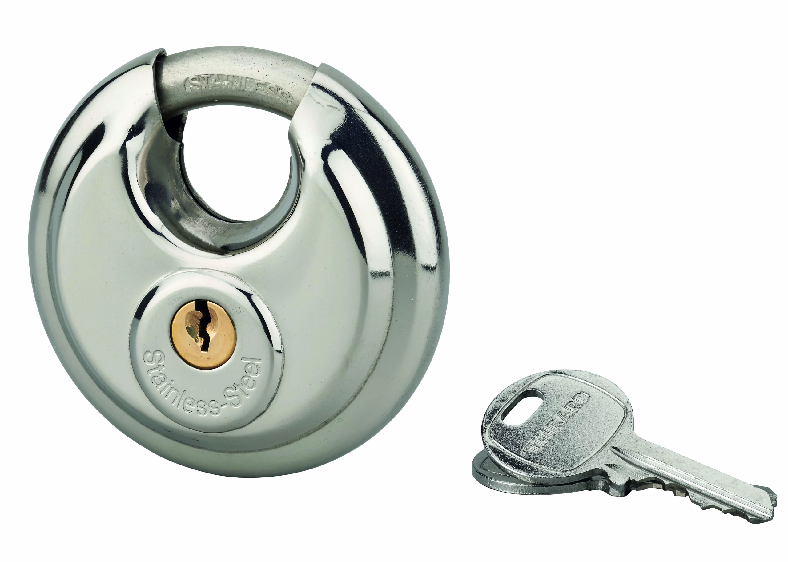 Cadenas à clé Astra UNIKEY (achetez-en plusieurs, ouvrez avec la même clé), 70mm, anse inox, 2 clés - THIRARD