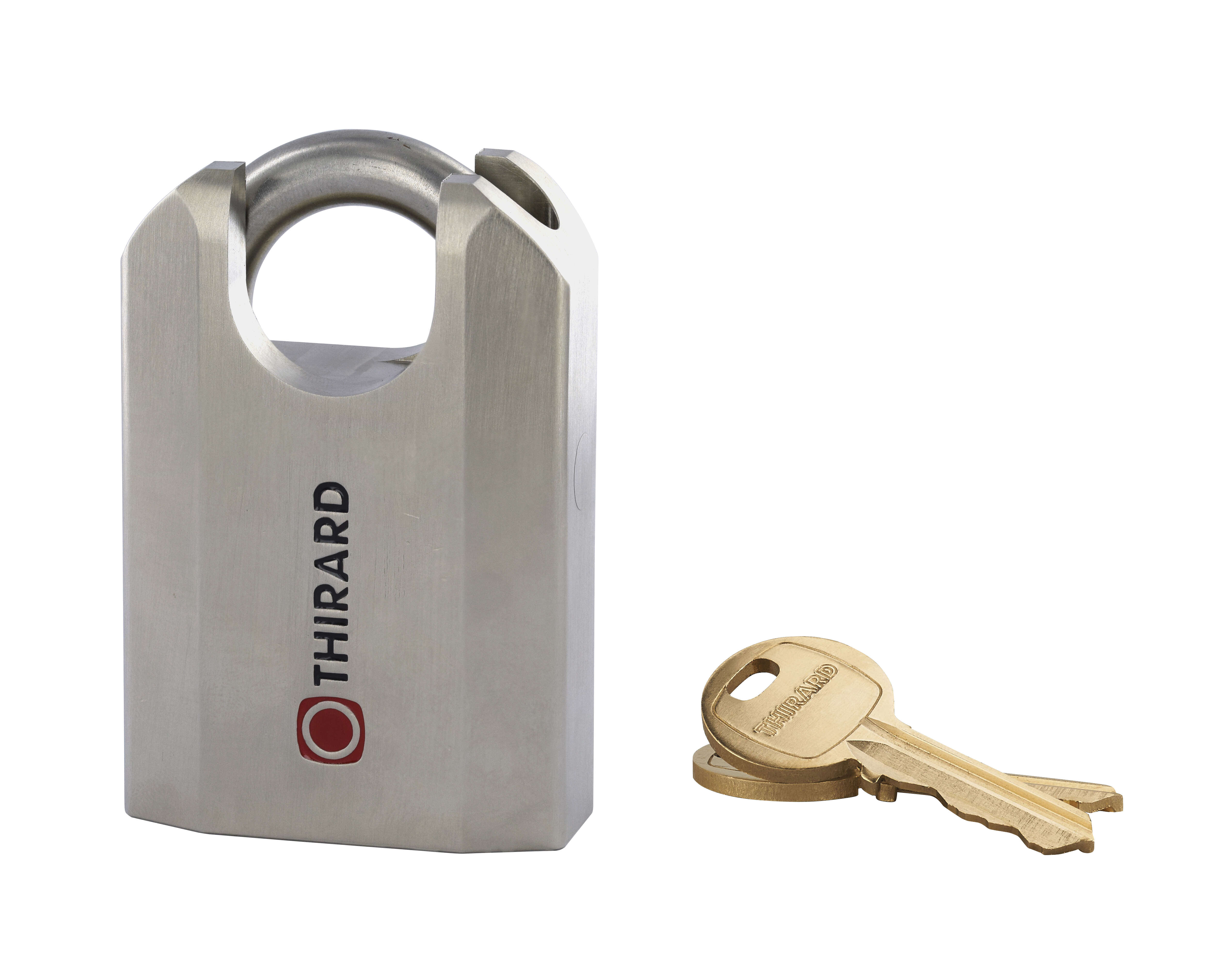 Cadenas VARIO-P Laiton Nickelé 60mm Anse Protégée Inox 2 clés