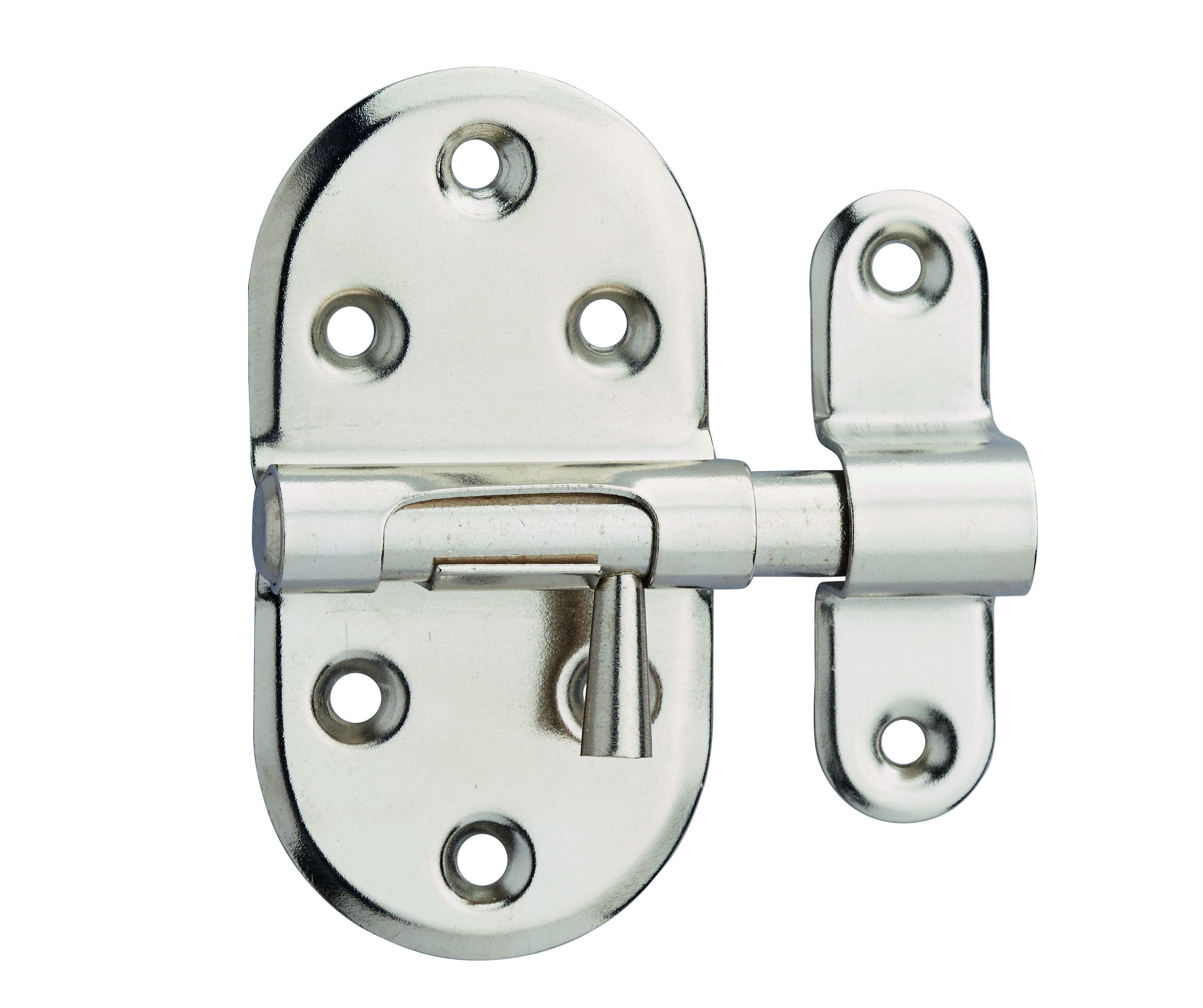 Targette pour porte de meuble, acier, pêne Ø 9mm, nickelé - THIRARD