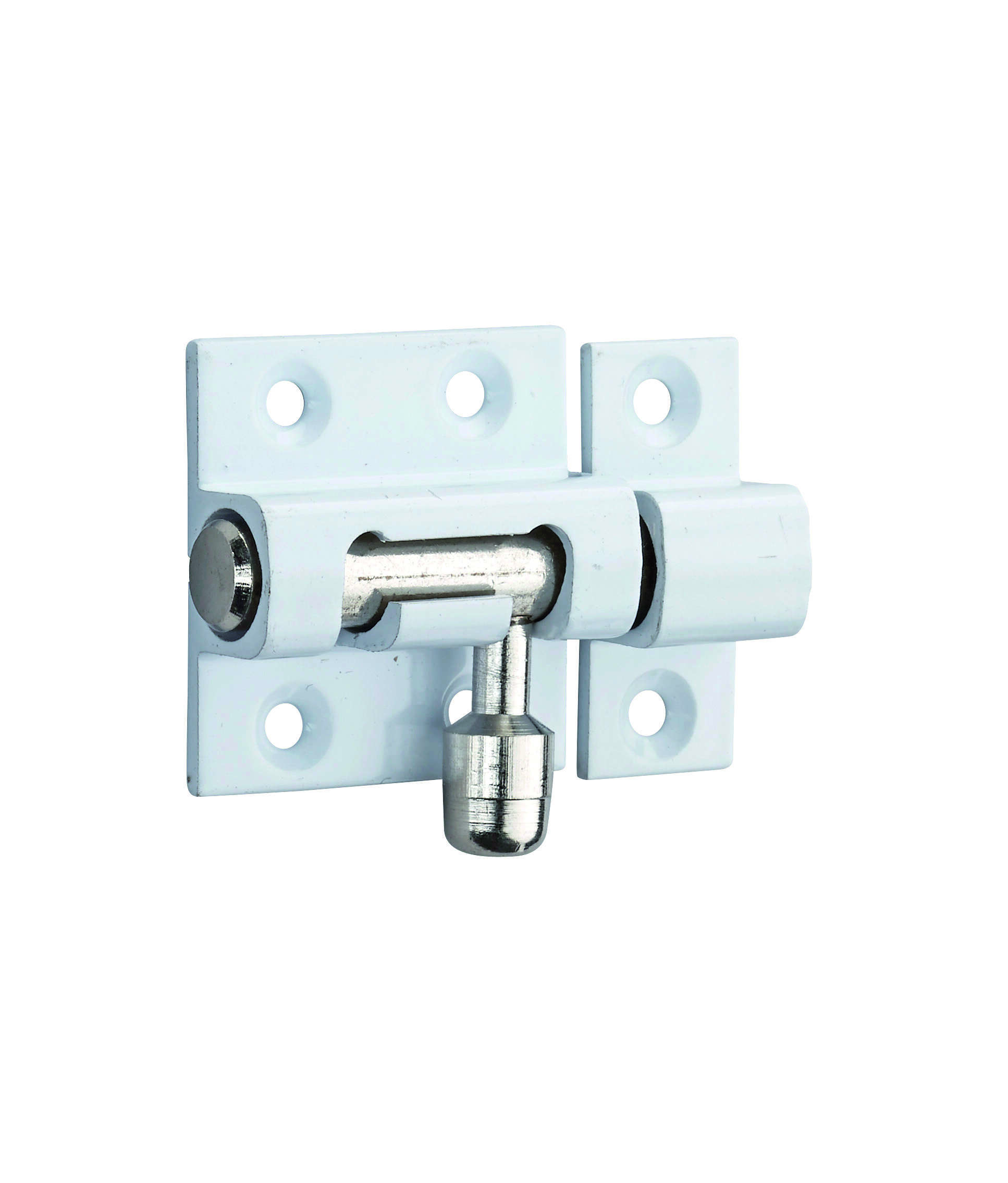 Targette, laiton poli blanc, pêne Ø 8mm, 30x30mm - THIRARD