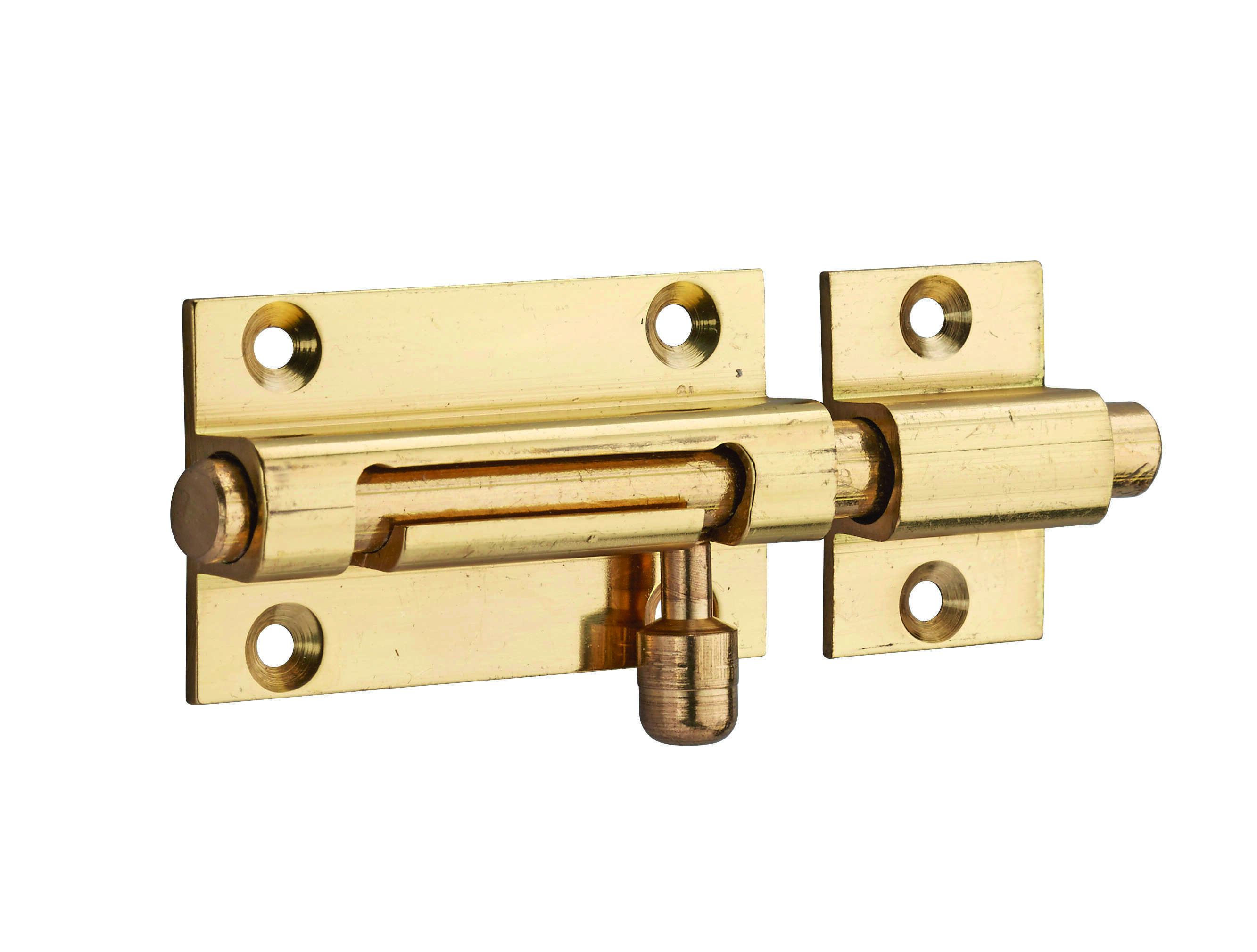 Targette pour porte de meuble, laiton, pêne Ø 8mm, 50x30mm - THIRARD