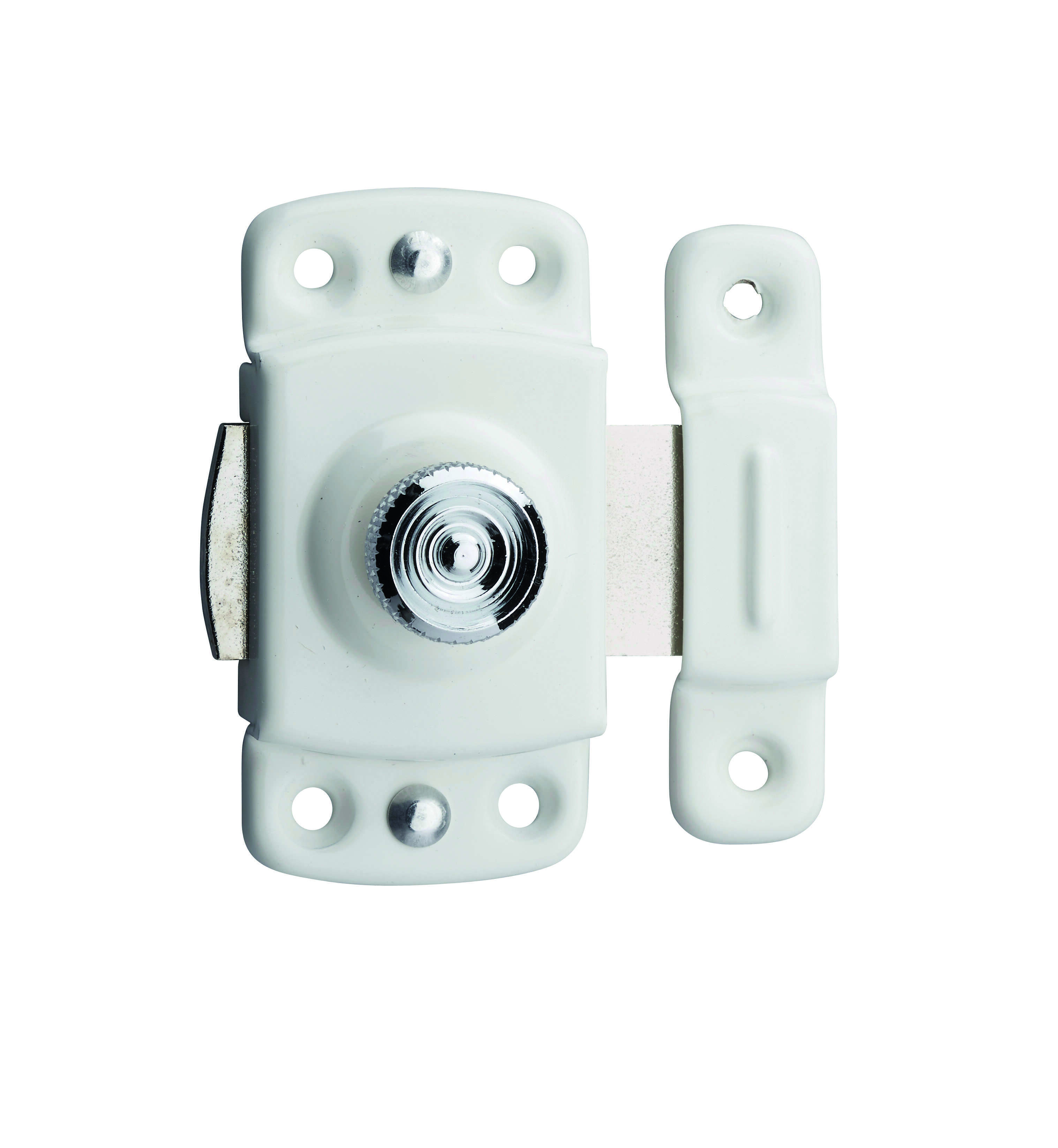 Verrou pour porte d'ameublement, 30mm, blanc - THIRARD