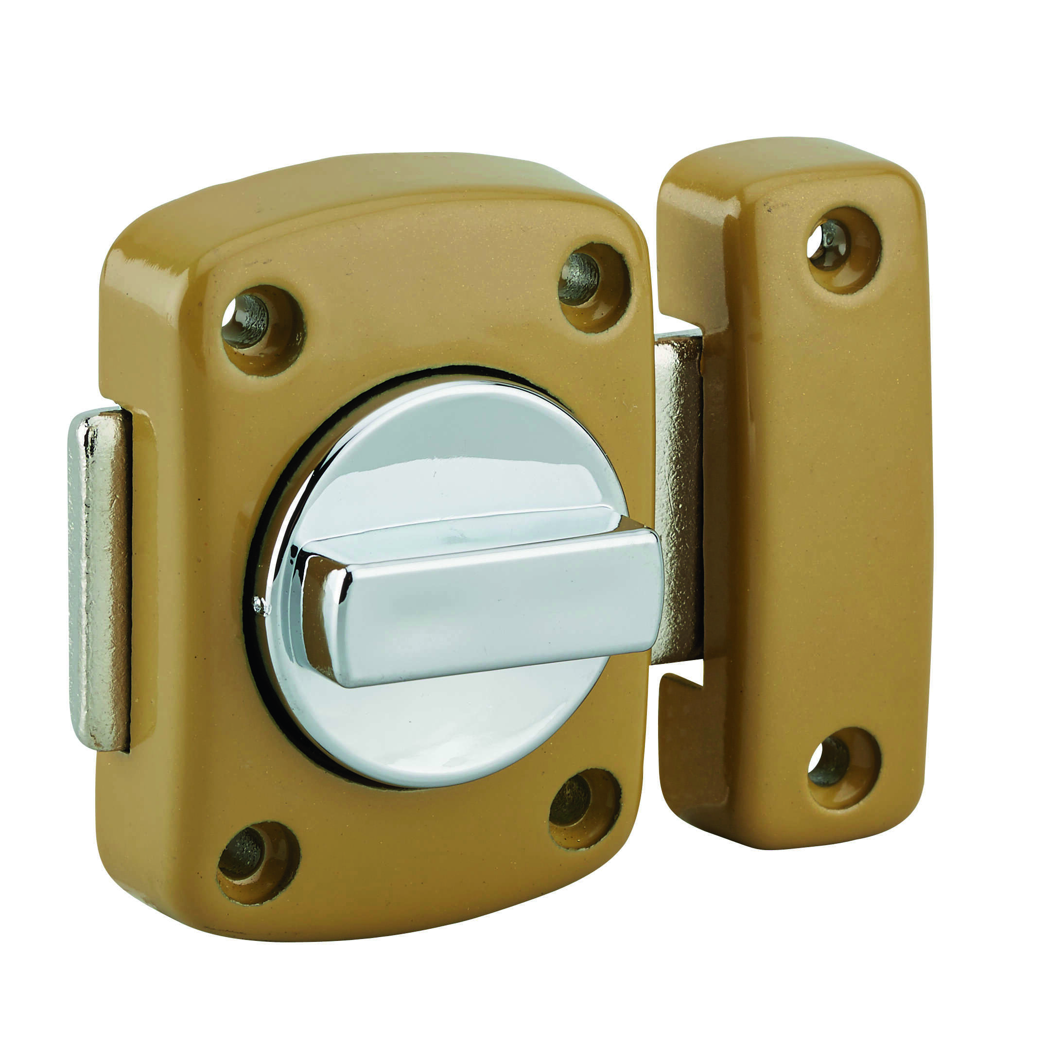 Verrou à bouton Alouette pour porte intérieure, 40mm, acier, époxy bronze - THIRARD