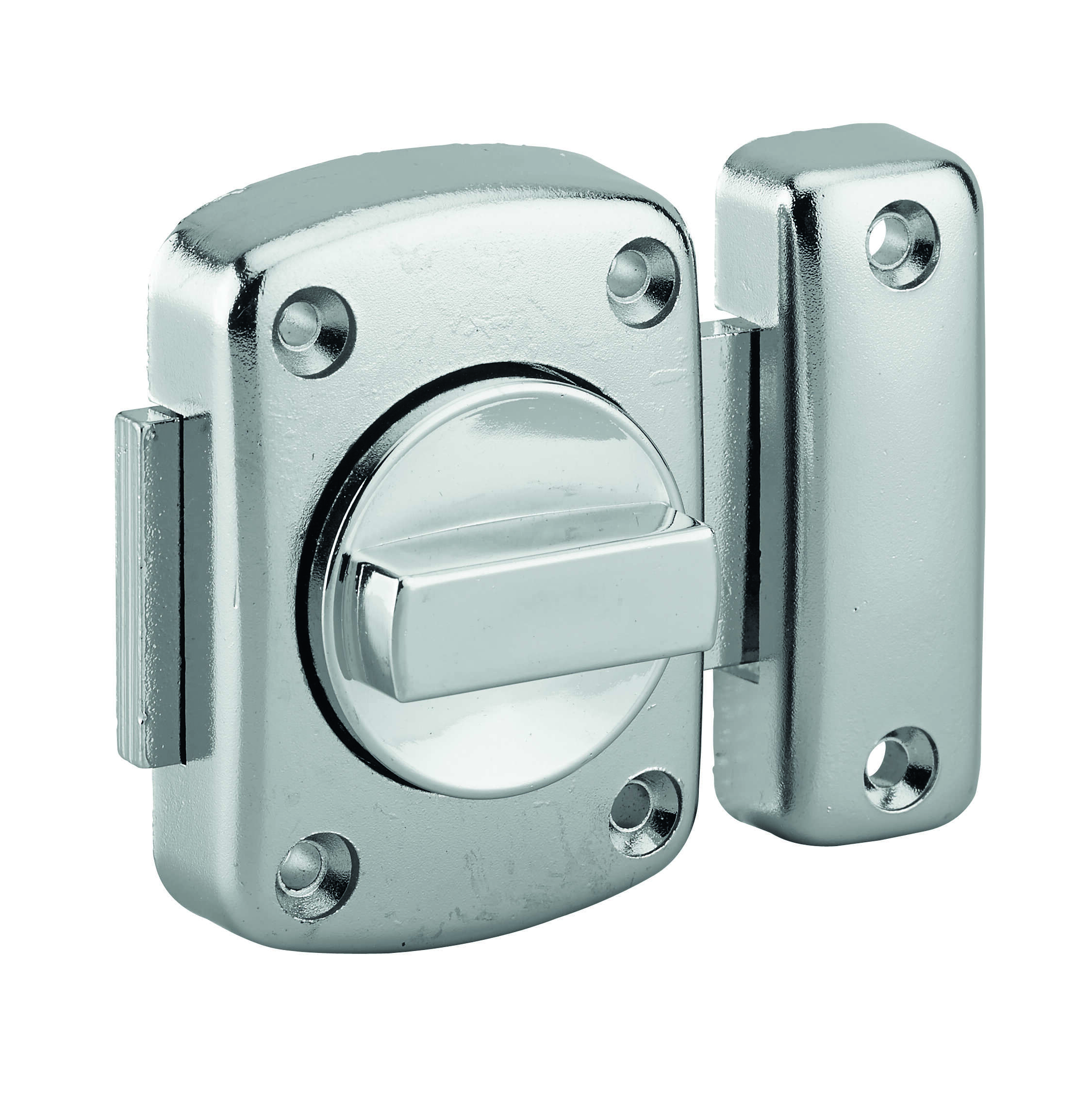 Verrou à bouton Alouette pour porte intérieure, 40mm, acier, chromé brillant - THIRARD