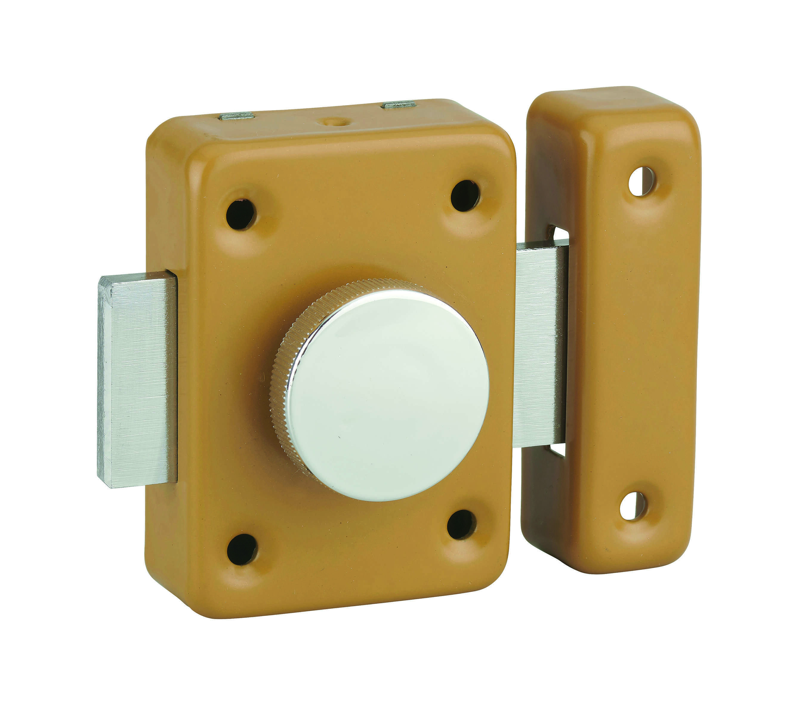 Verrou à bouton Alouette pour porte intérieure, 50mm, acier, époxy bronze - THIRARD