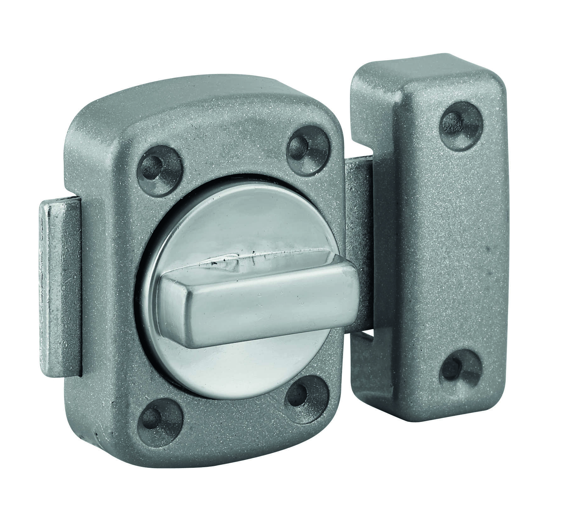 Verrou à bouton Alouette pour porte intérieure, 30mm, acier, époxy argent - THIRARD