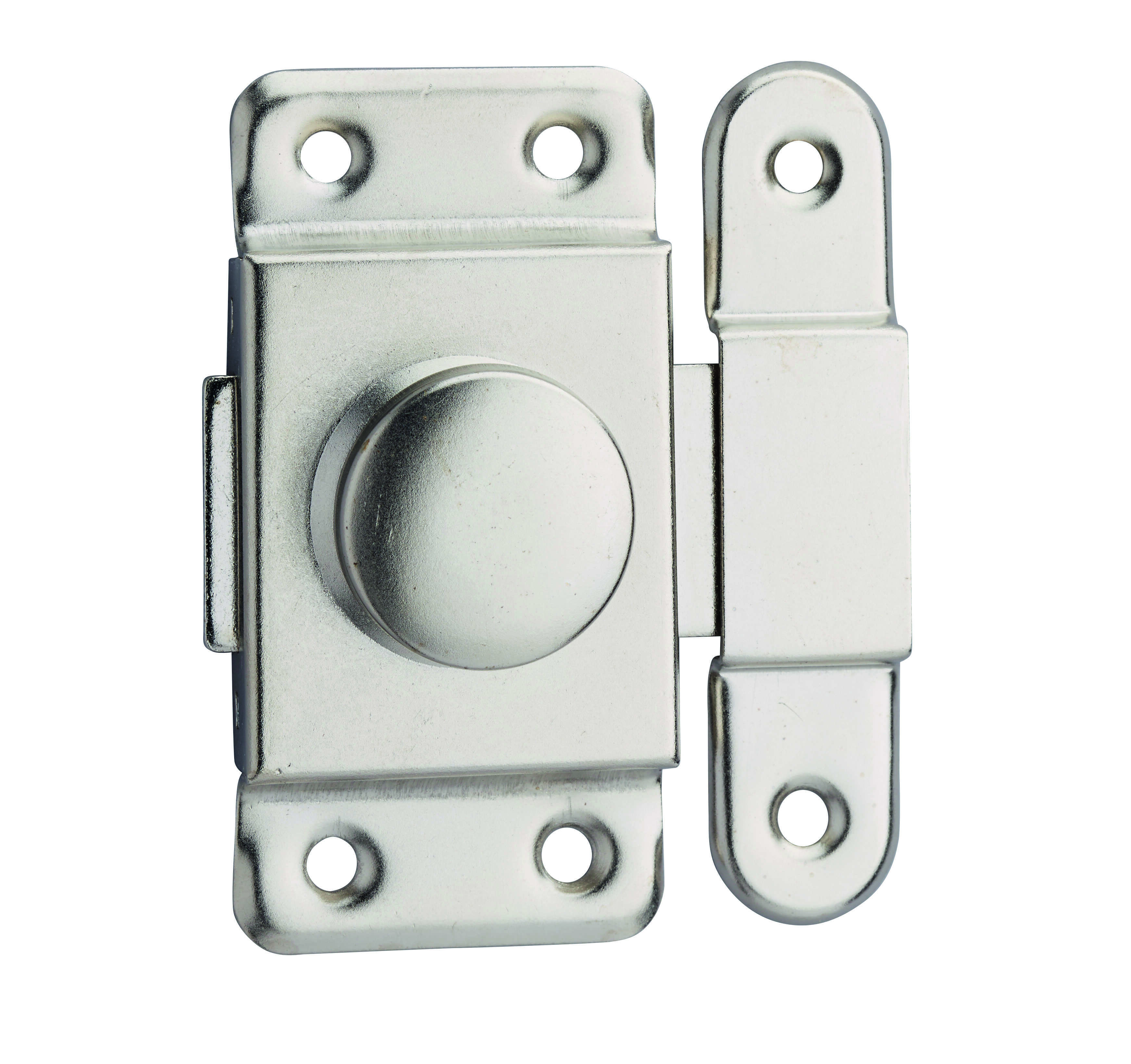 Verrou pour porte d'ameublement, 40mm, acier nickelé - THIRARD