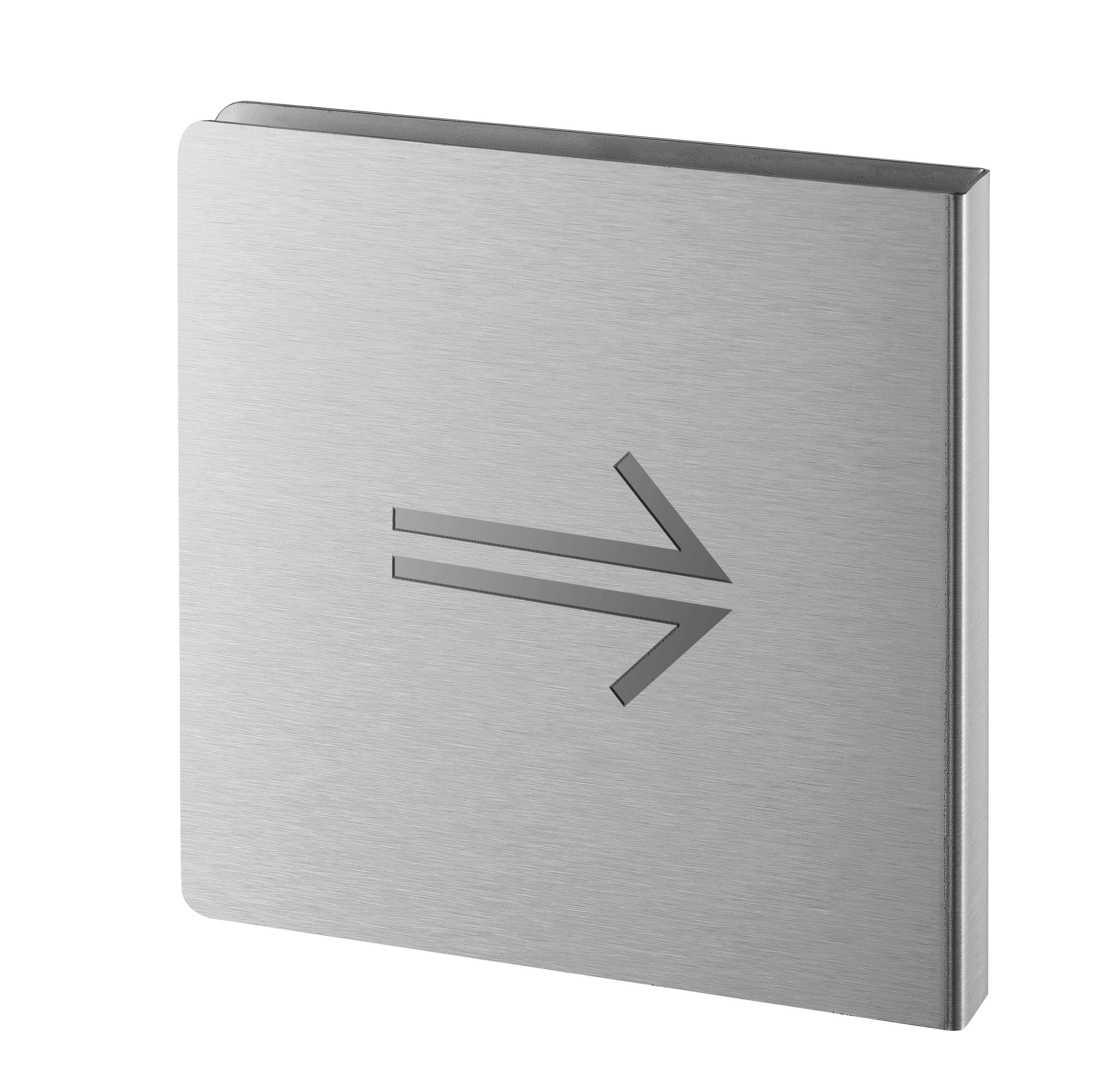flèches droite Découpé inox brossé 120x120 mm