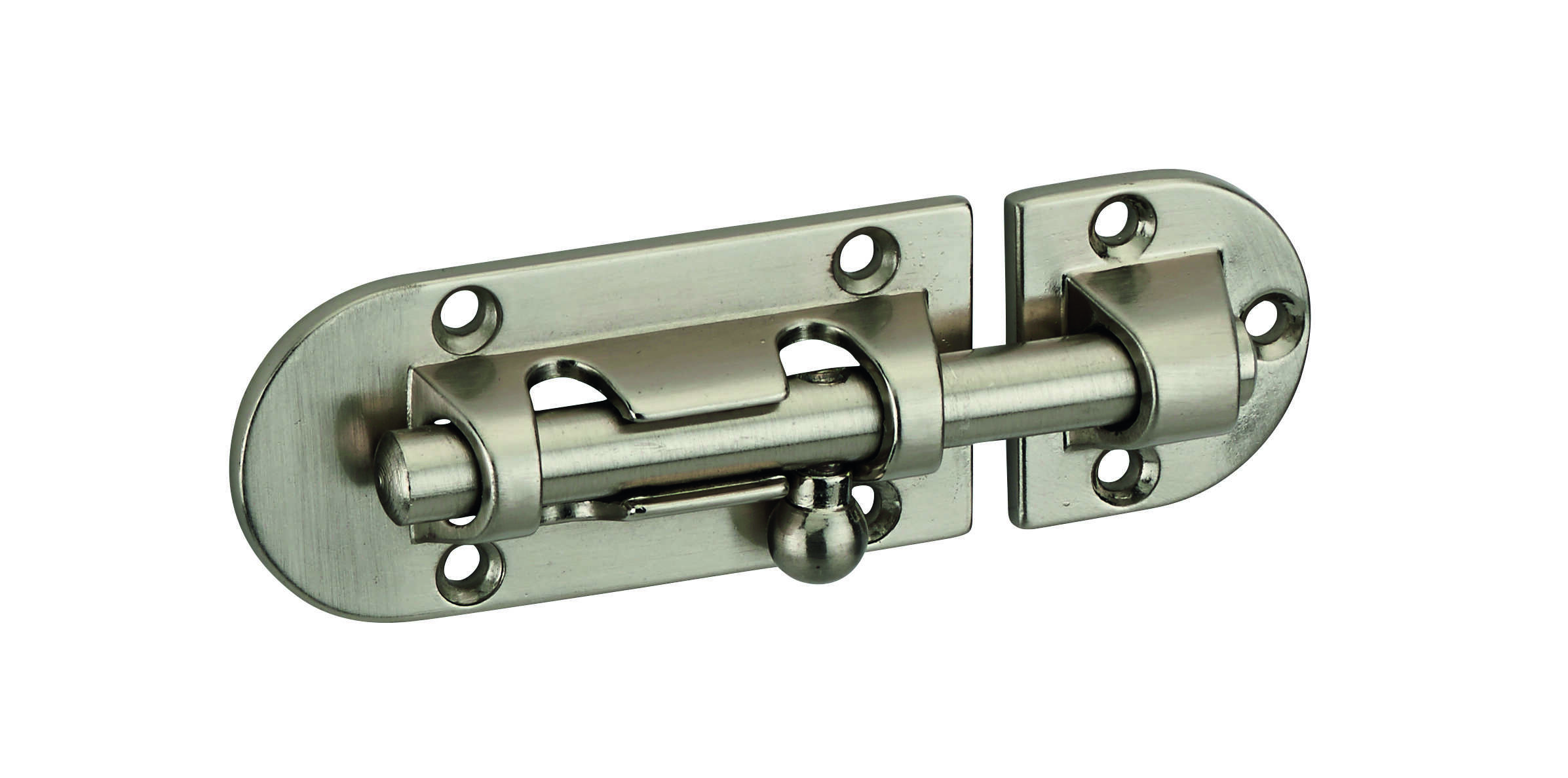 Targette, acier, pêne Ø 8mm, 34x73mm, nickel satin - THIRARD