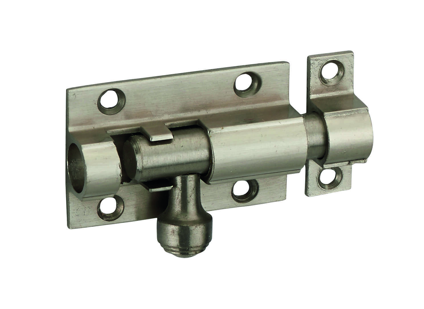 Targette, acier, pêne Ø 10mm, 32x50mm, nickel satin - THIRARD