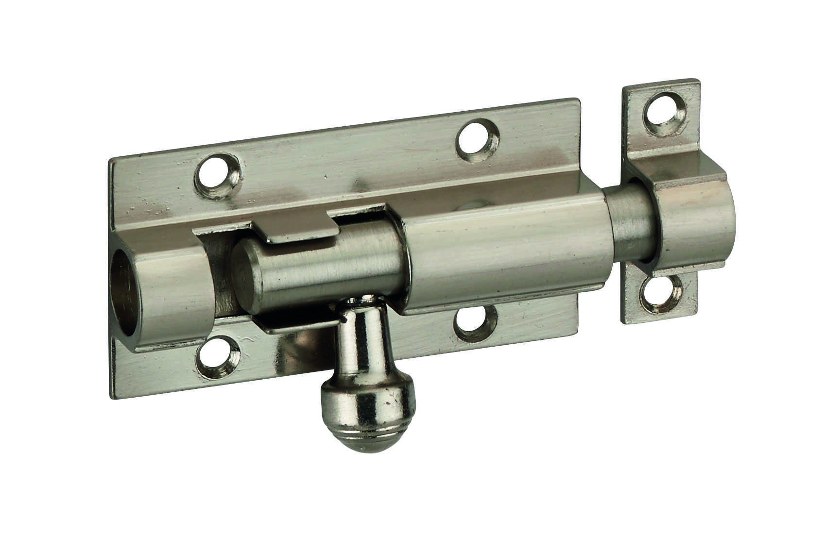 Targette, acier, pêne Ø 10mm, 32x63mm, nickel satin - THIRARD