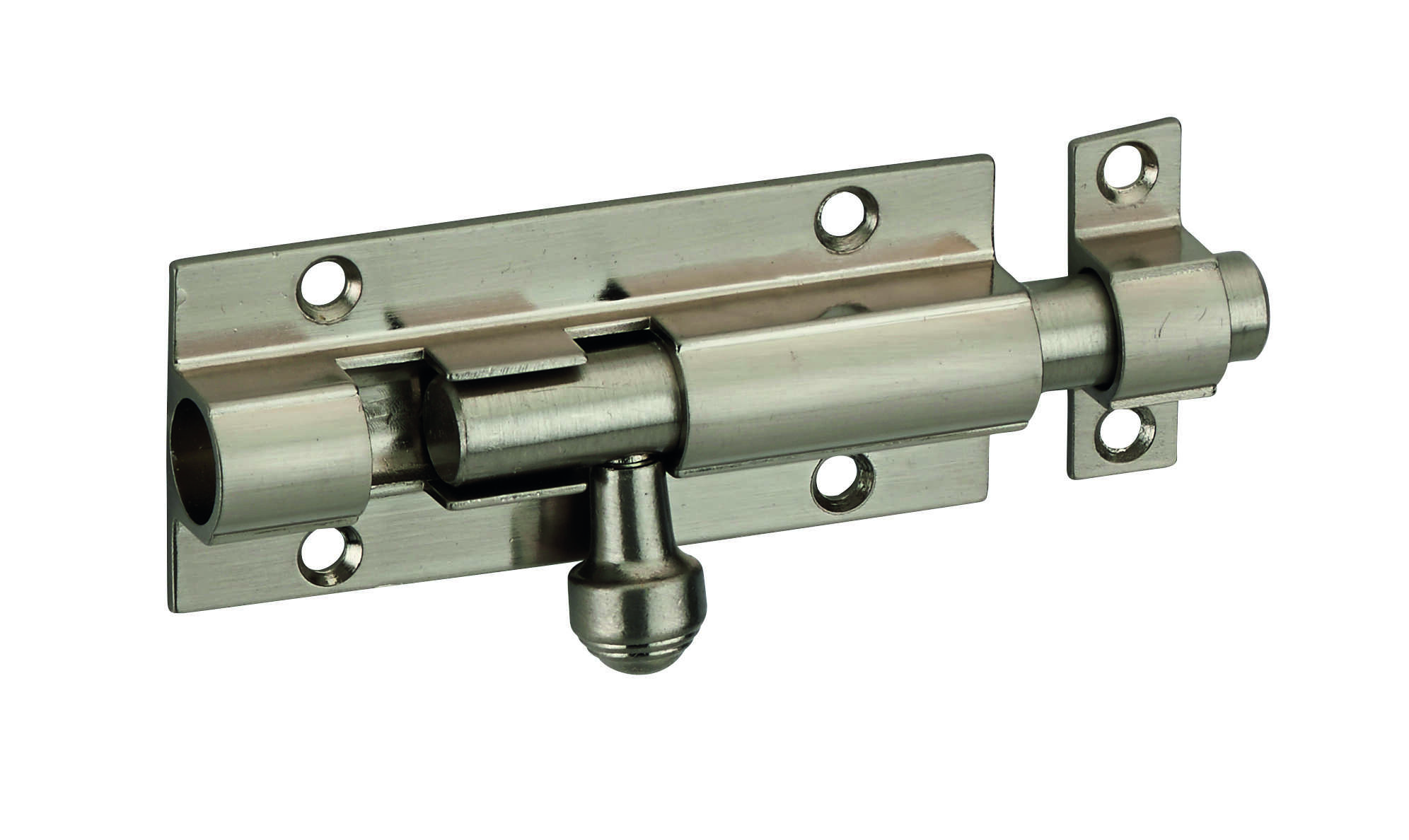 Targette, acier, pêne Ø 10mm, 32x76mm, nickel satin - THIRARD