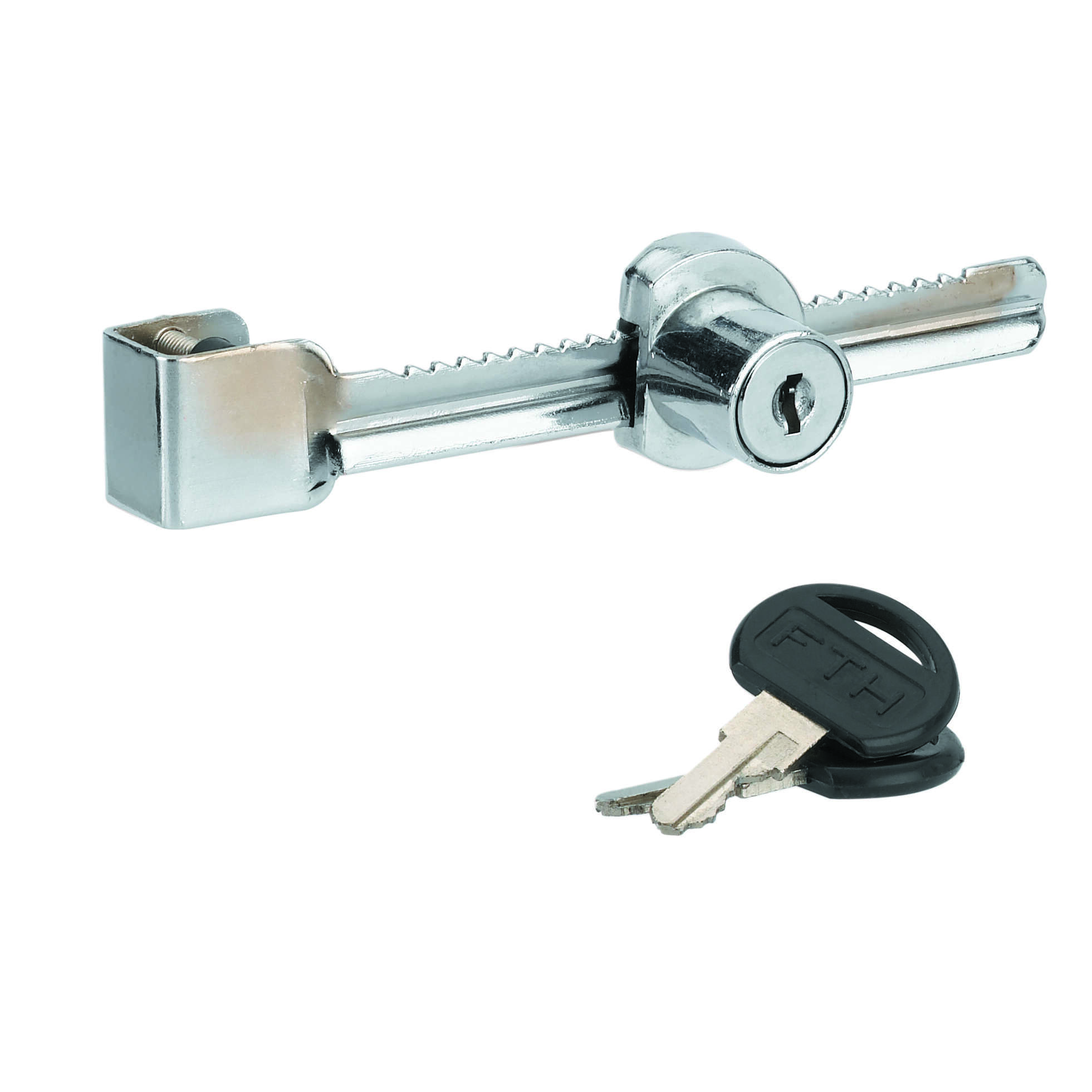 Serrure pour vitrine à porte coulissante, nickelée, 2 clés - THIRARD