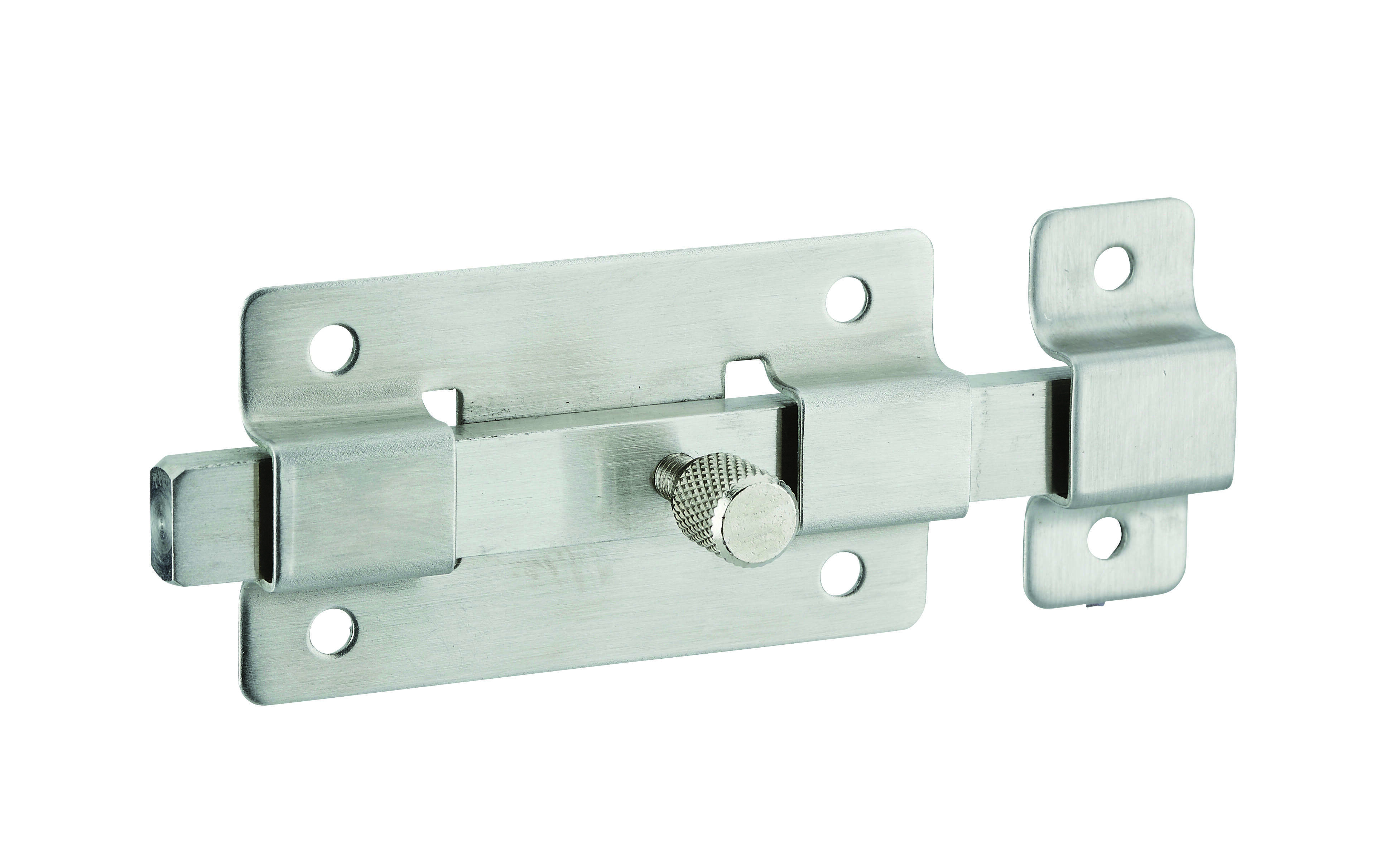 Targette pêne plat pour porte d'ameublement, 75mm, inox - THIRARD