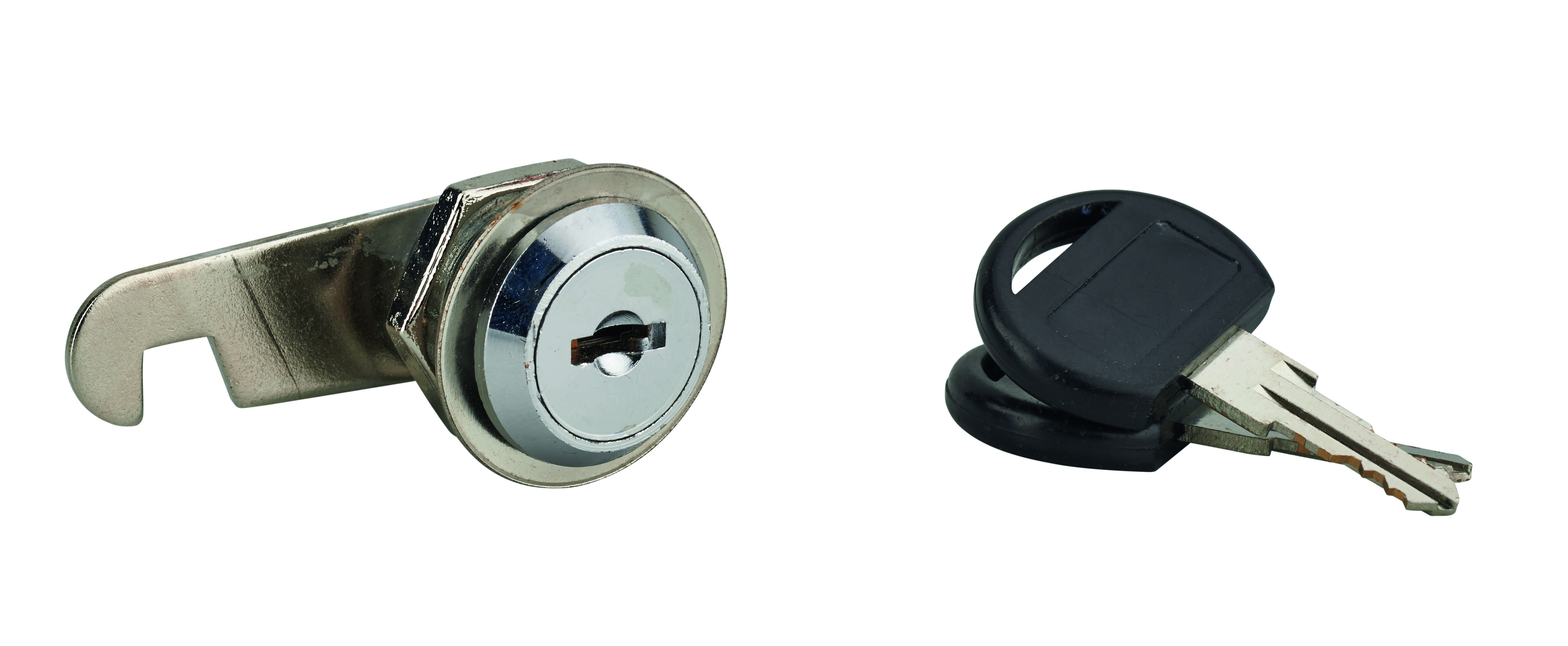 Batteuse avec came pour boîte aux lettres, nickel, longueur 18mm, 2 clés - THIRARD