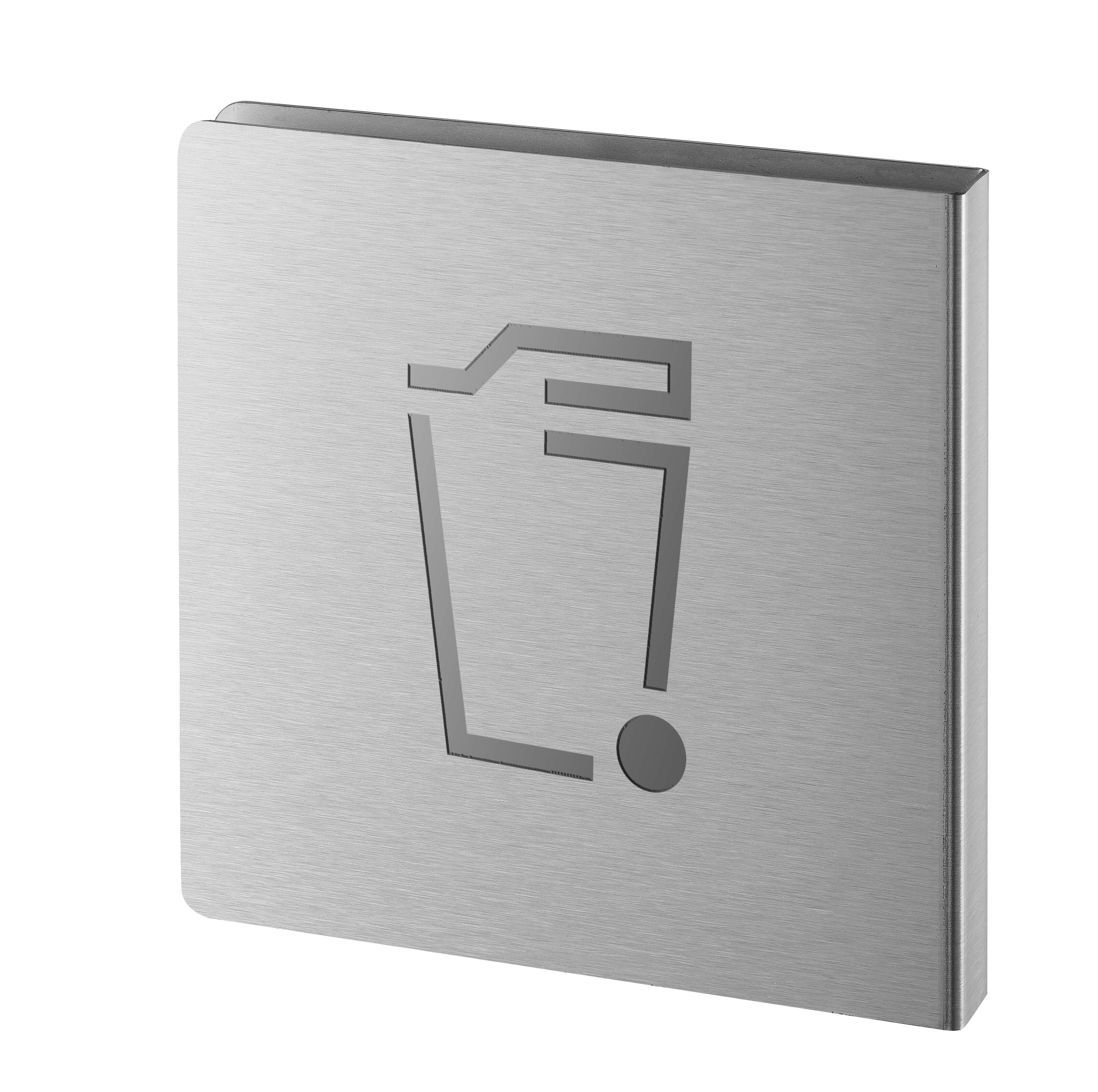 local poubelle inox brossé anodisé 120x120 mm
