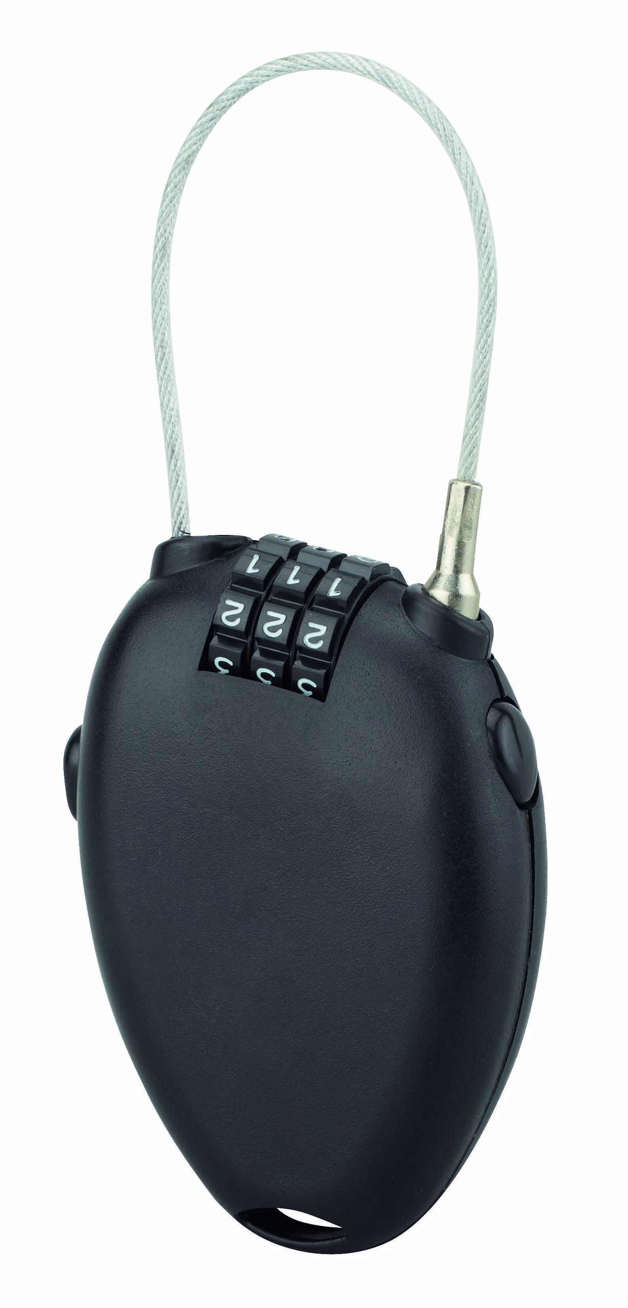 Cadenas à code Zipper, intérieur, cable 0.55m, 3 chiffres, noir - THIRARD