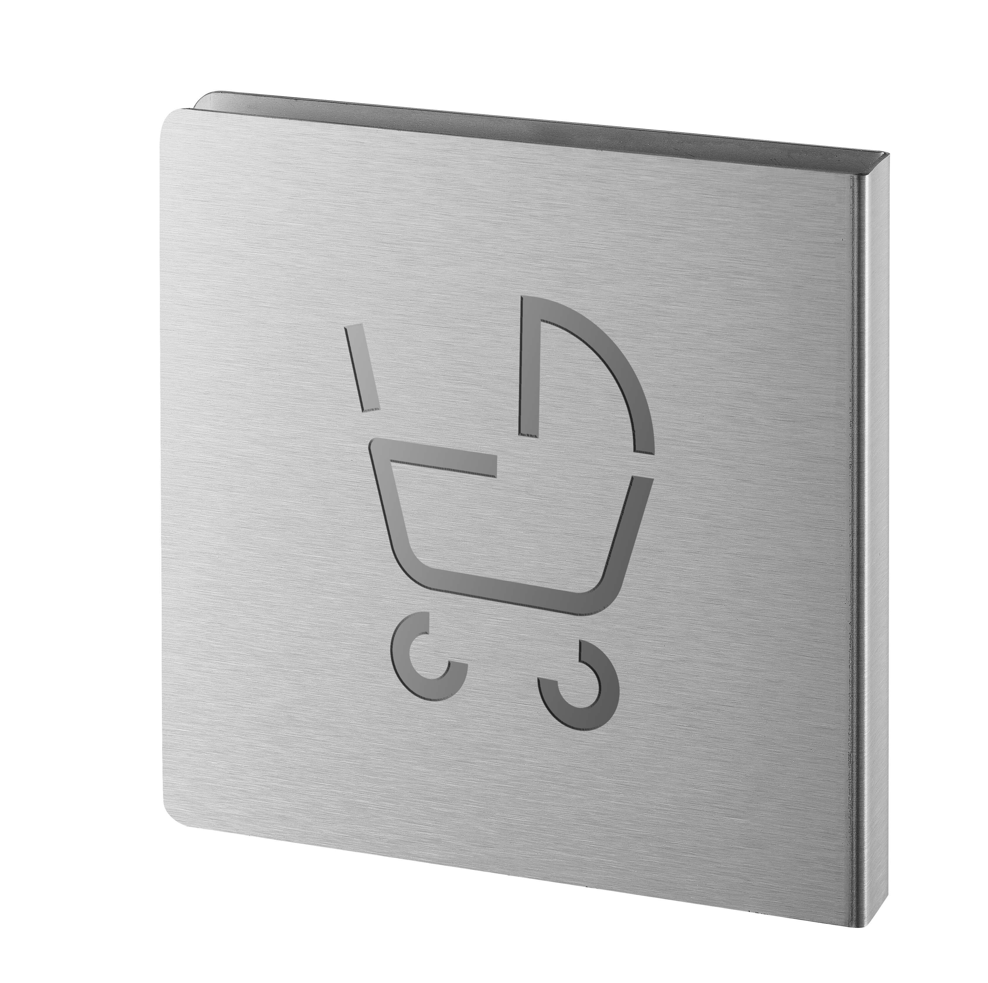 local poussette inox brossé 120x120 mm