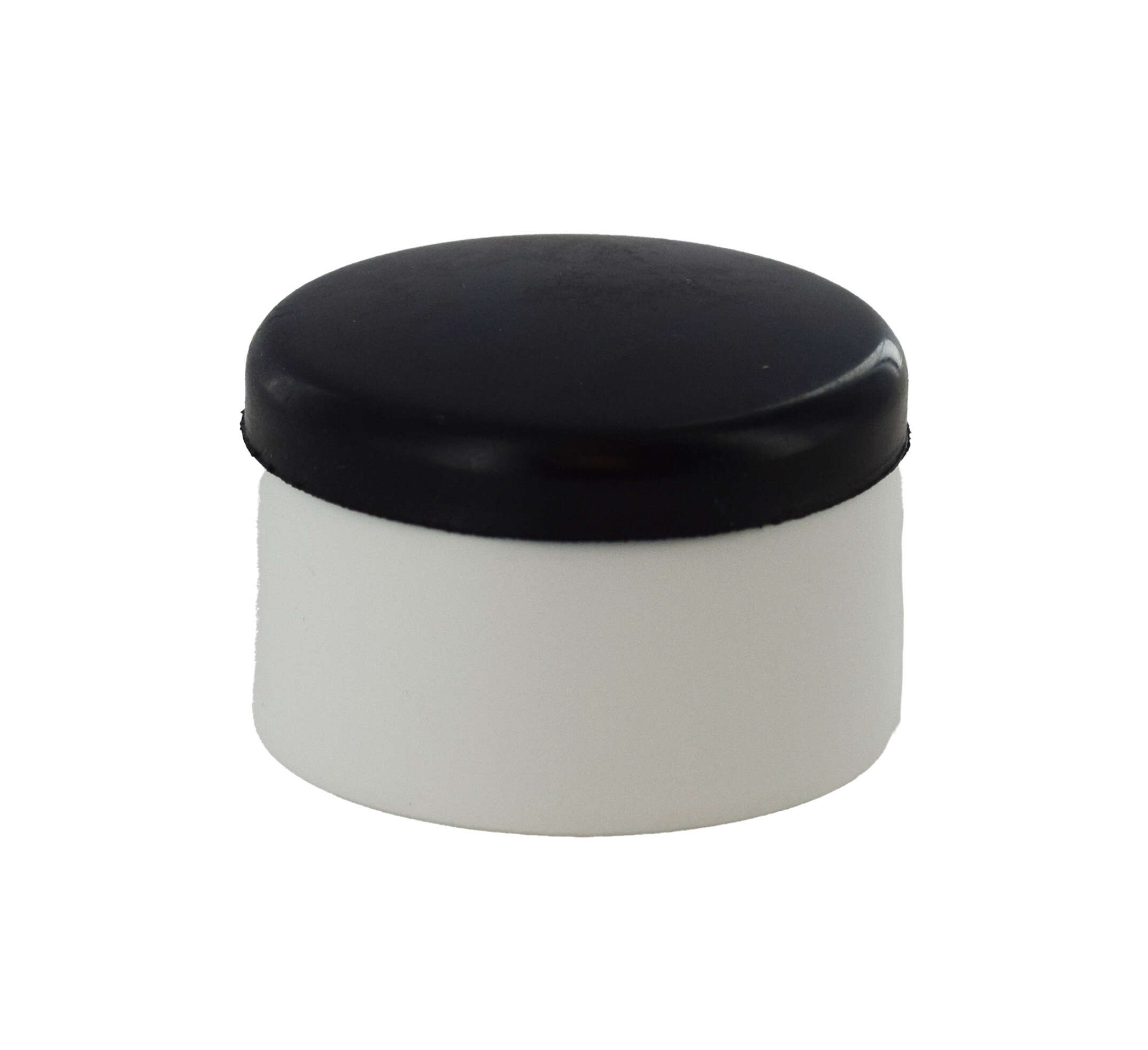 Butoir à visser, fixation au sol, aluminium, bague caoutchouc,Ø40x29mm, blanc - THIRARD