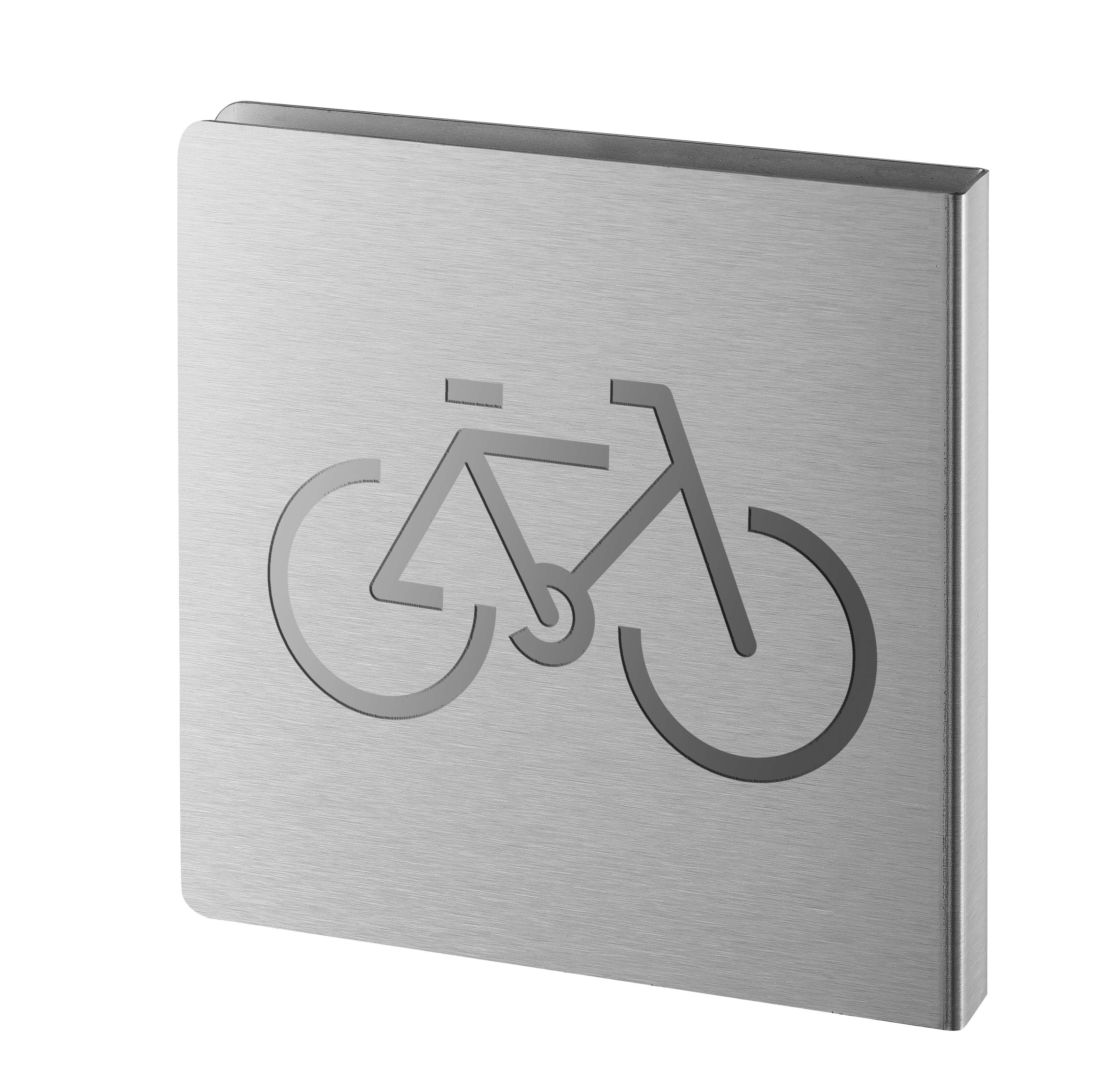 Local à vélo inox brossé 120x120 mm