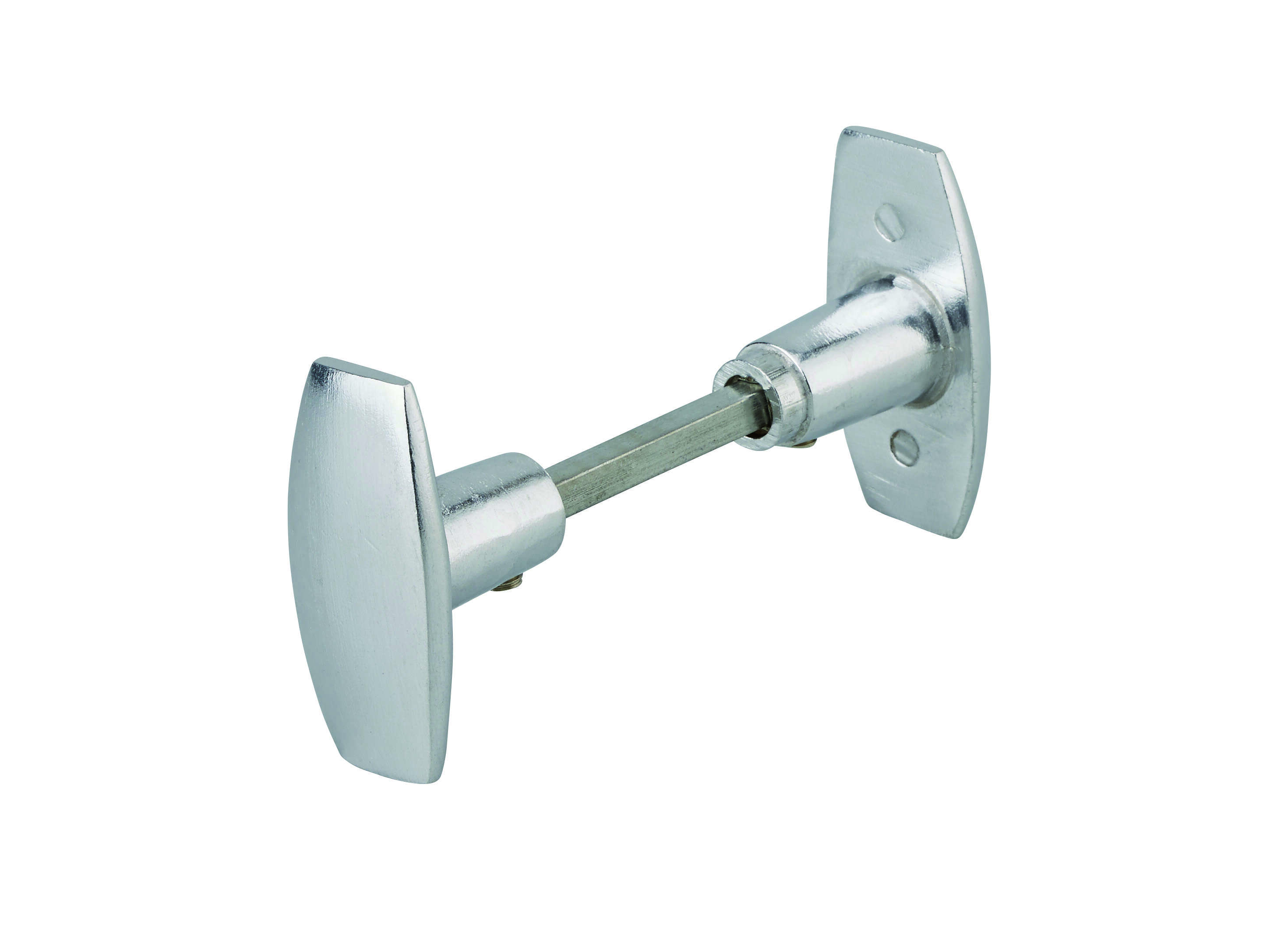 Paire de boutons pour porte, carré 6mm, 1 portée, argent - THIRARD