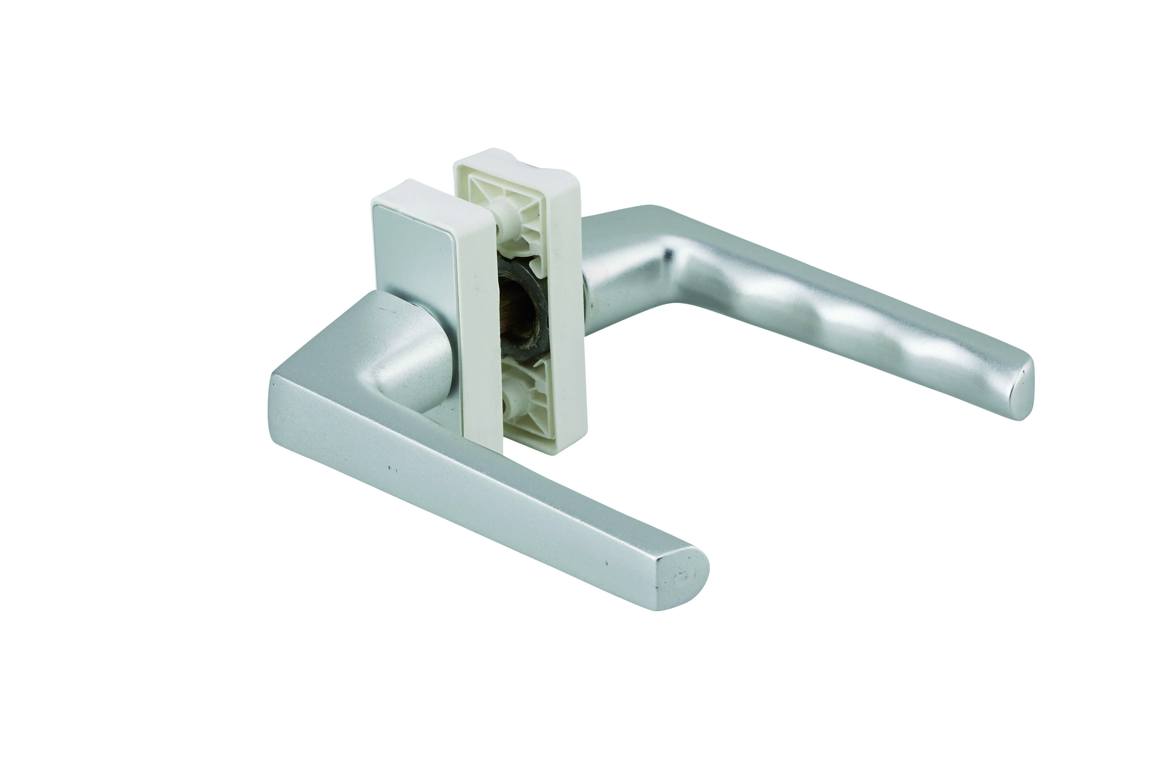 Paire de béquilles pour porte, carré 7mm avec fourreau 7 à 8mm fourni, argent - THIRARD
