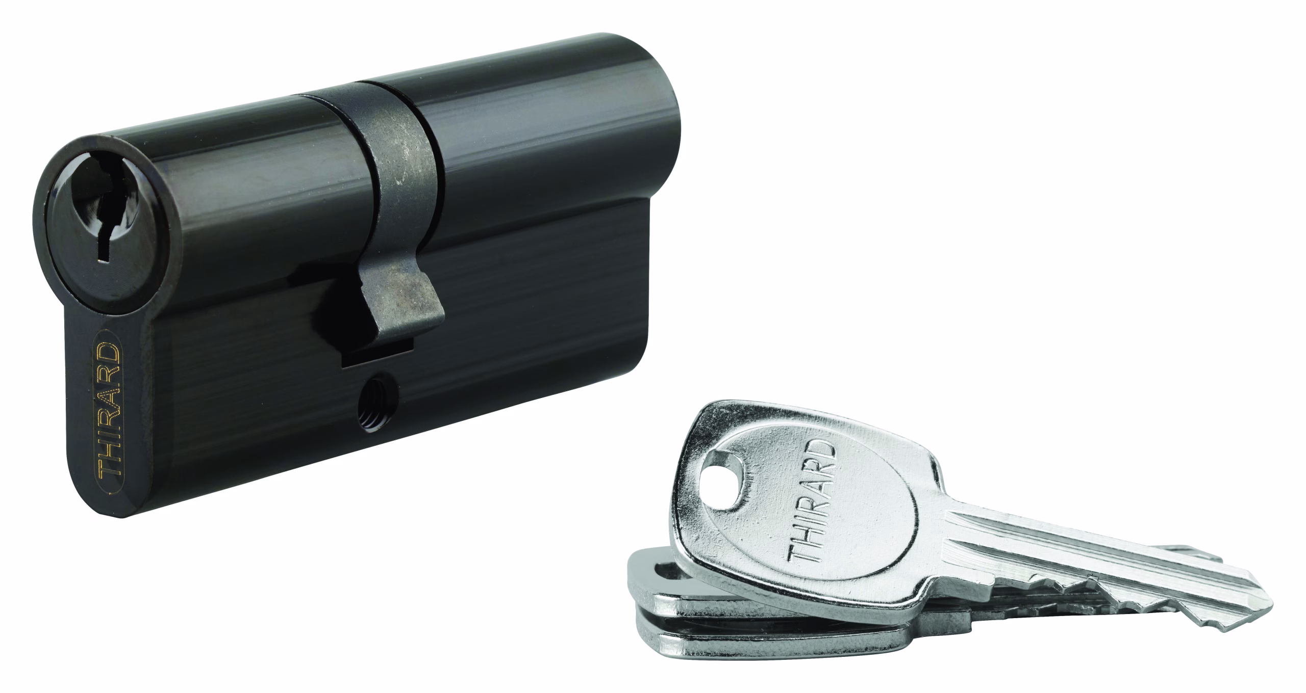 Cylindre STD double entrée, 30 x 40 mm anti-arrachement, noir, 3 clés - THIRARD