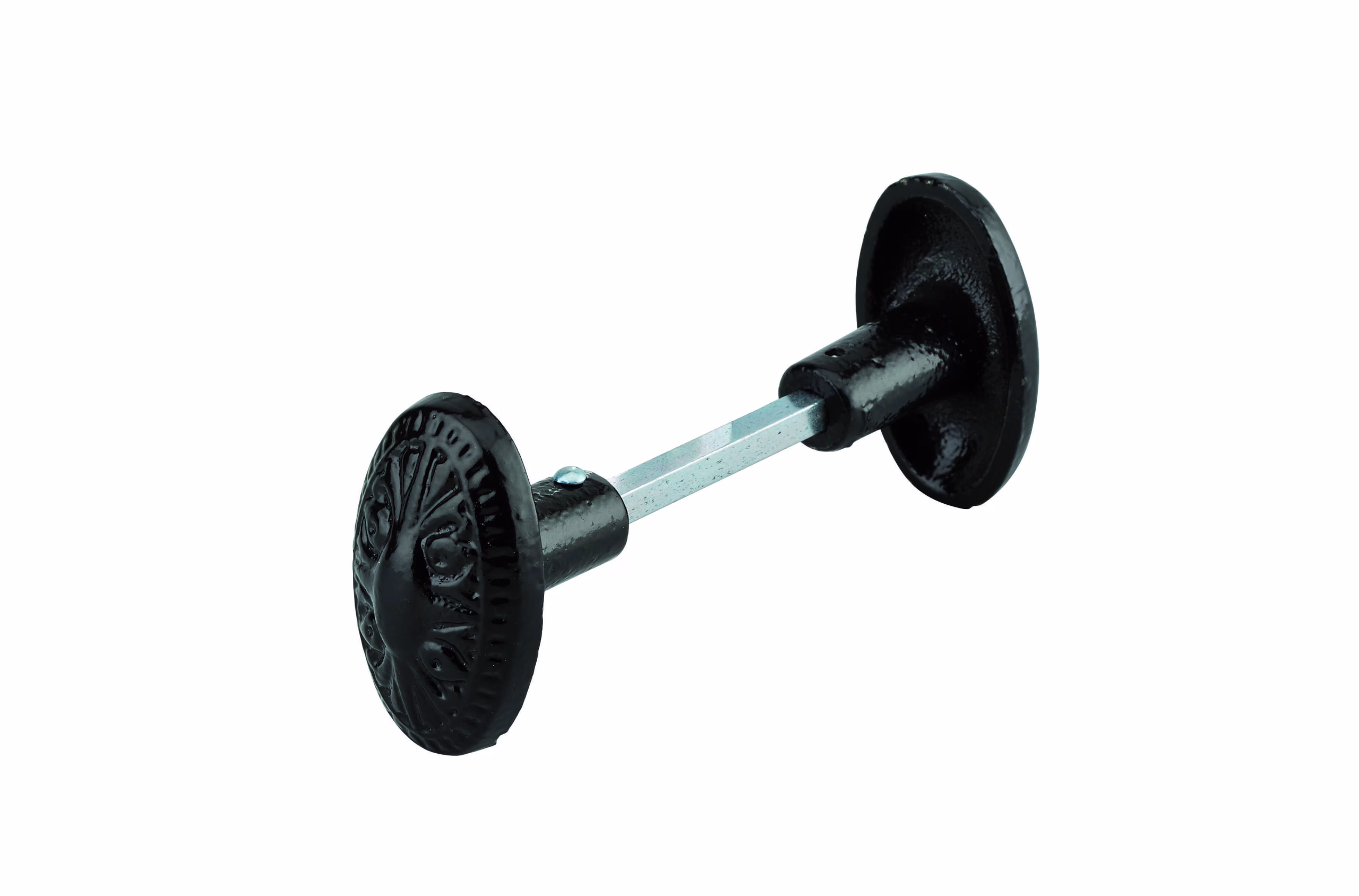 Paire de boutons en fonte peinte pour porte, carré 6mm, fourreau adaptateur 7mm, noir - THIRARD