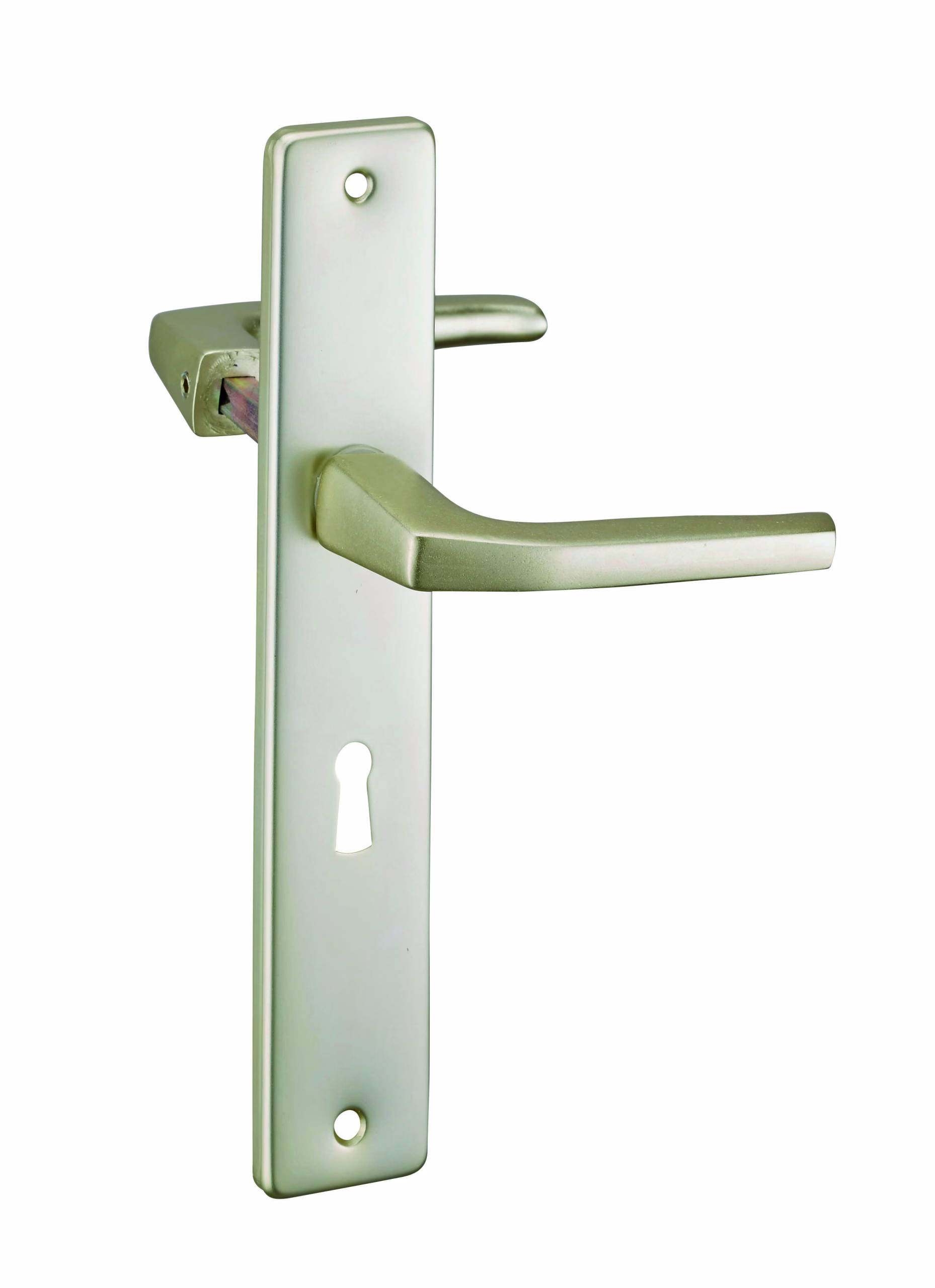 Paire de béquilles pour porte, carré 8mm + 1 plaque carré 8 x 56mm, trou de clé - THIRARD