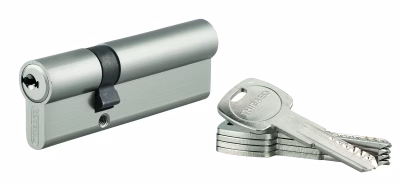 Cylindre européen à double entrée Trafic 6, 30X60mm nickelé, anti-perforation, anti-casse, 5 clés plates réversibles - THIRARD