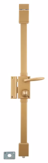 SERRURE 3 POINTS 75X130MM - A POIGNEE- OR - GAUCHE - 4 CLES