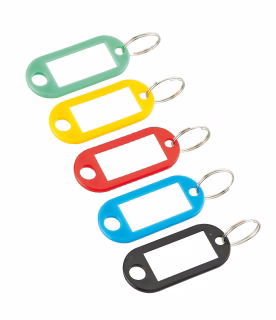 LOT DE 10 ANNEAUX PORTE-ETIQUETTE - COULEURS ASSORTIES