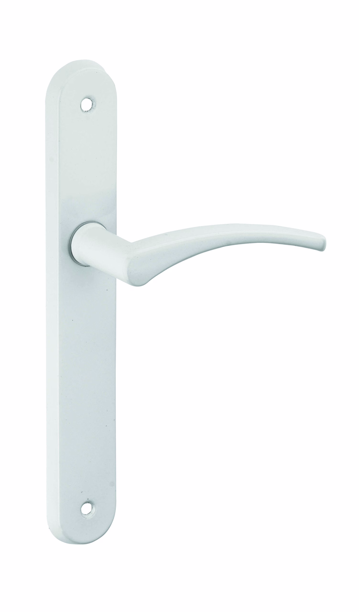 Ensemble de poignées pour porte intérieure Hebe sans trou, carré 7mm, entr'axes 195mm, laqué blanc - THIRARD