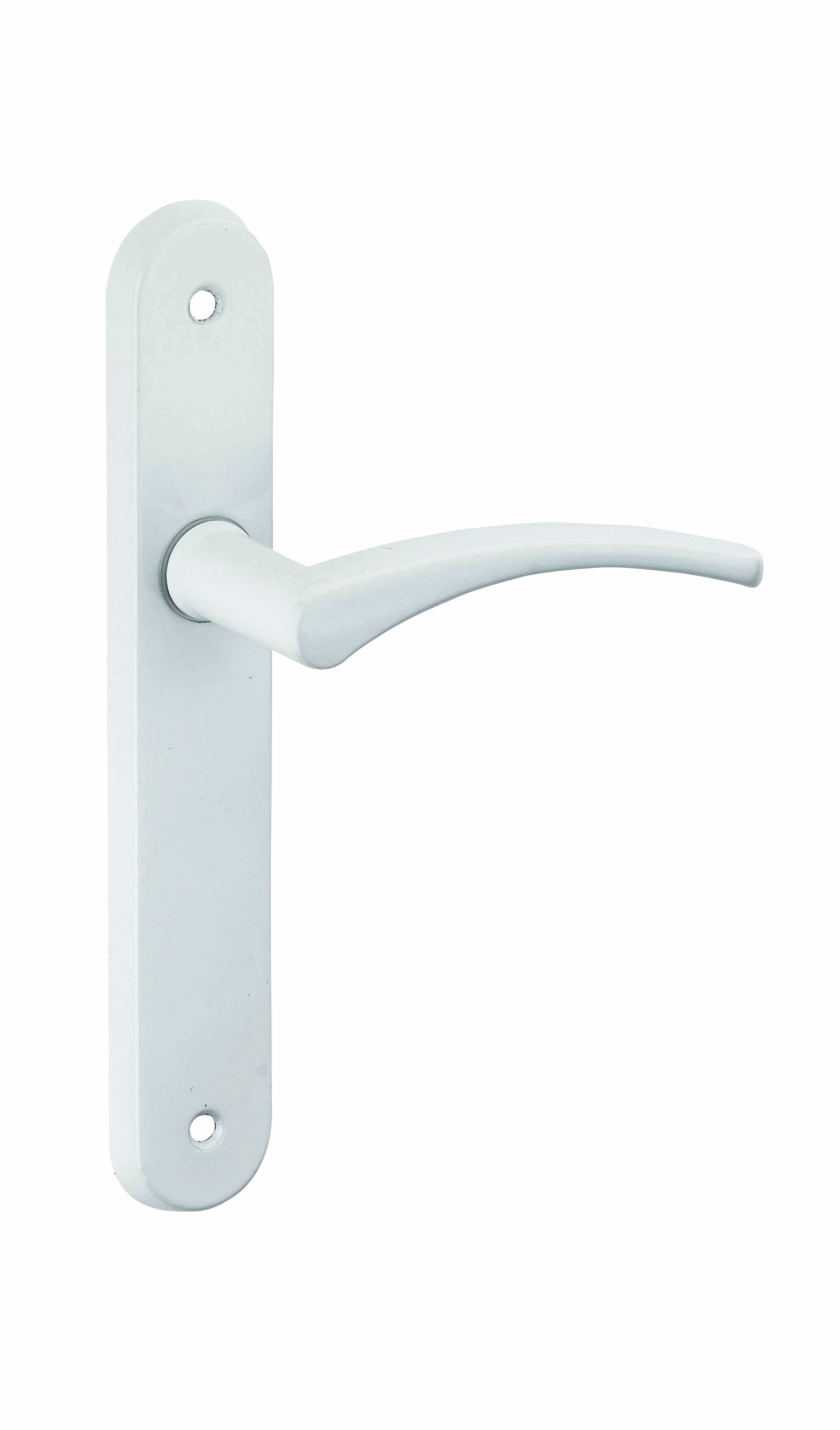 Ensemble de poignées pour porte intérieure Hebe sans trou, carré 7mm, entr'axes 165mm, laqué blanc - THIRARD