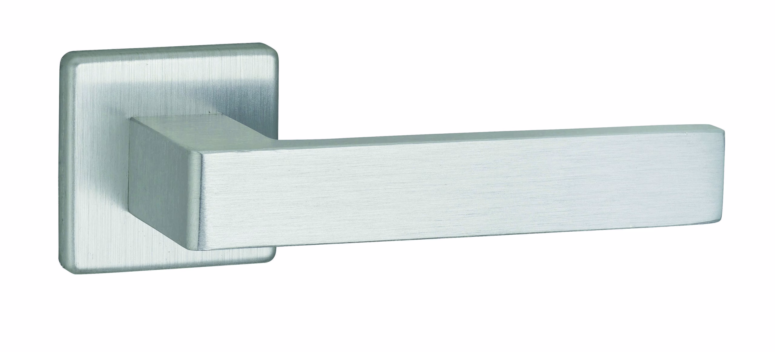 Paire de béquilles Zibel pour porte, carré 7mm, chromé satiné - THIRARD