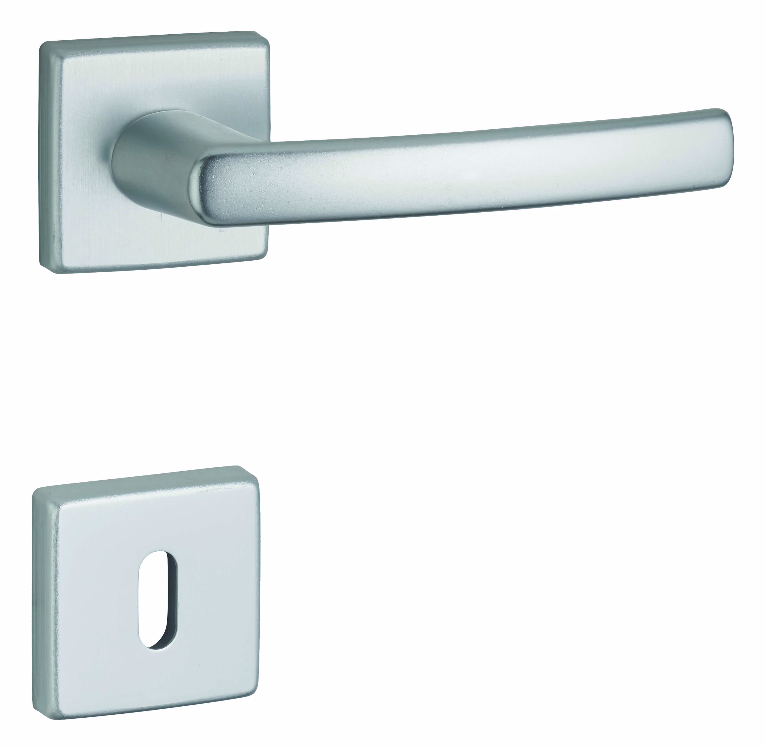 Paire de béquilles Veles pour porte, carré 7mm, argent - THIRARD