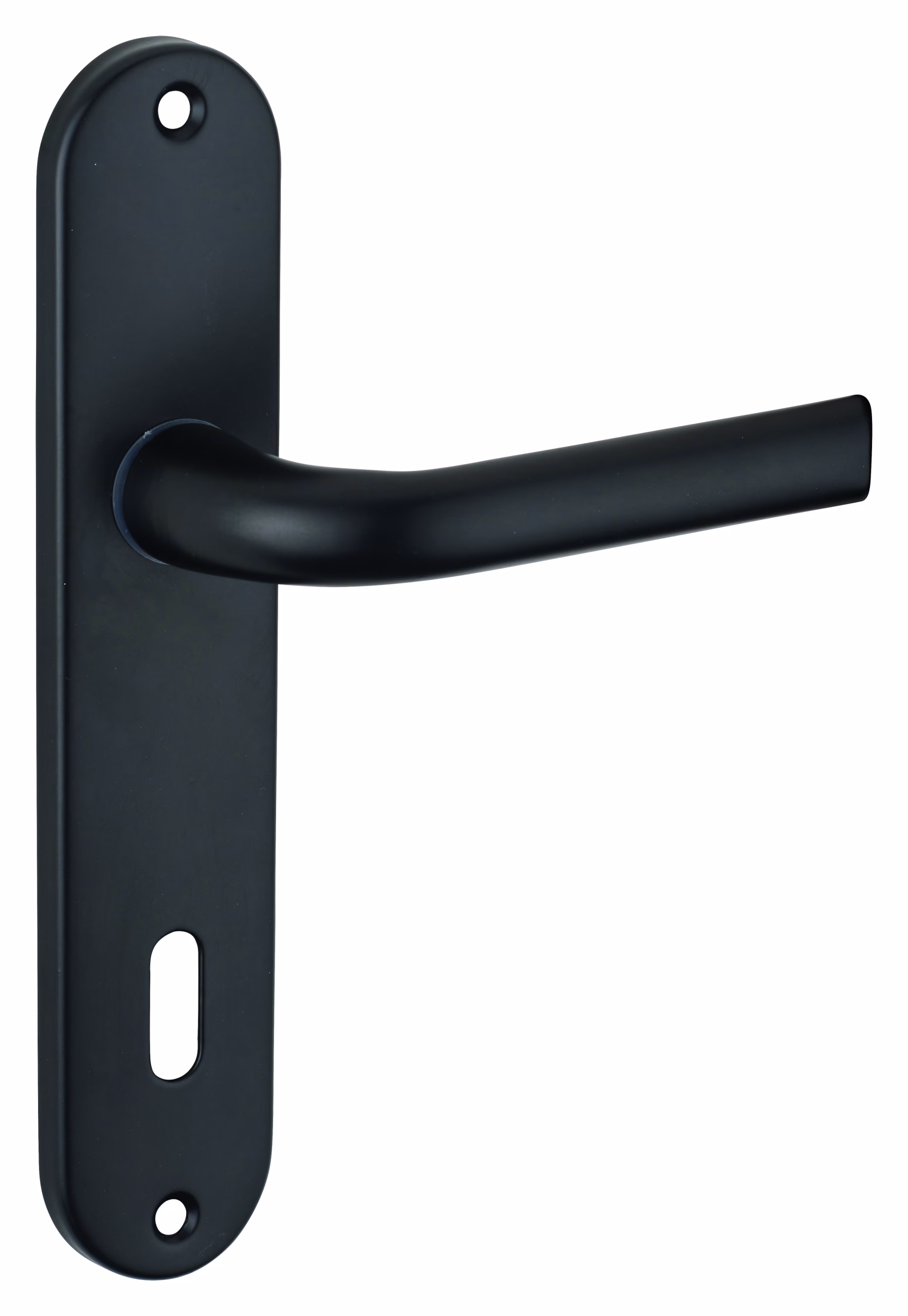 Ensemble de poignées pour porte intérieure Leto trou de clé, carré 7mm, entr'axes 165mm, noir - THIRARD