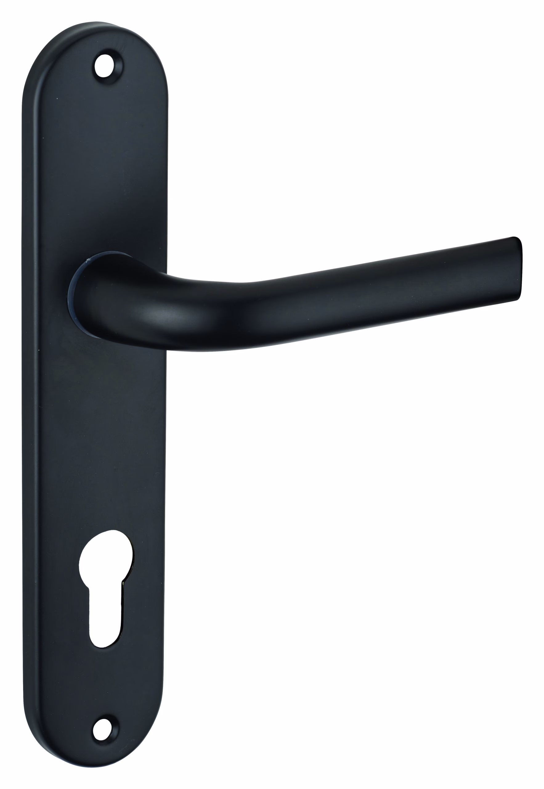Ensemble de poignées pour porte d'entrée Leto trou de cylindre, carré 7mm, entr'axes 165mm, noir - THIRARD