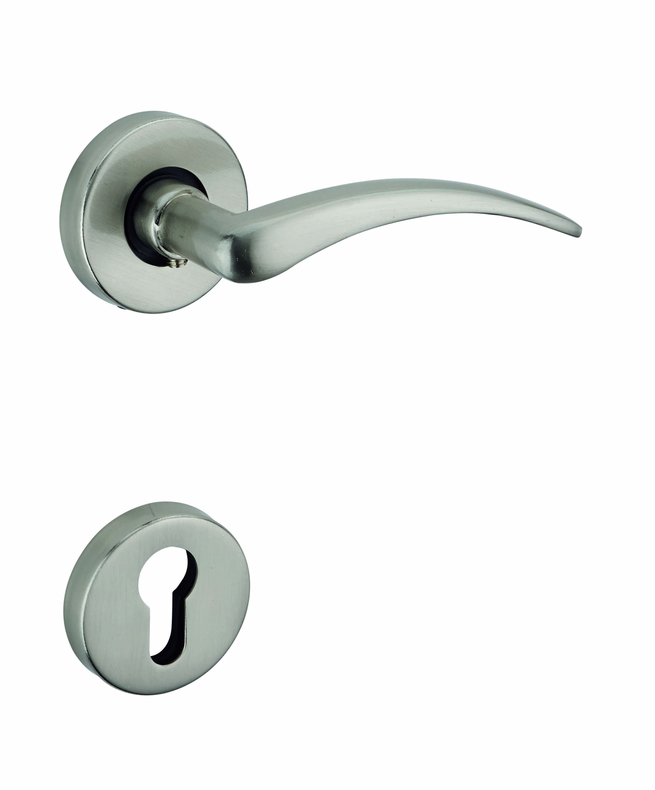 Paire de béquilles pour porte, carré 7mm, nickelé satiné - THIRARD