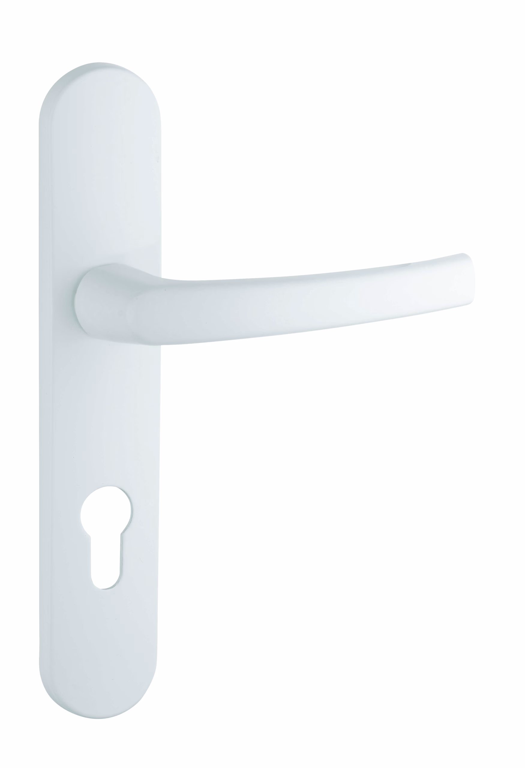 Ensemble de poignées pour porte d'entrée Sultane trou de cylindre, carré 7mm, entr'axes 195mm, blanc - THIRARD