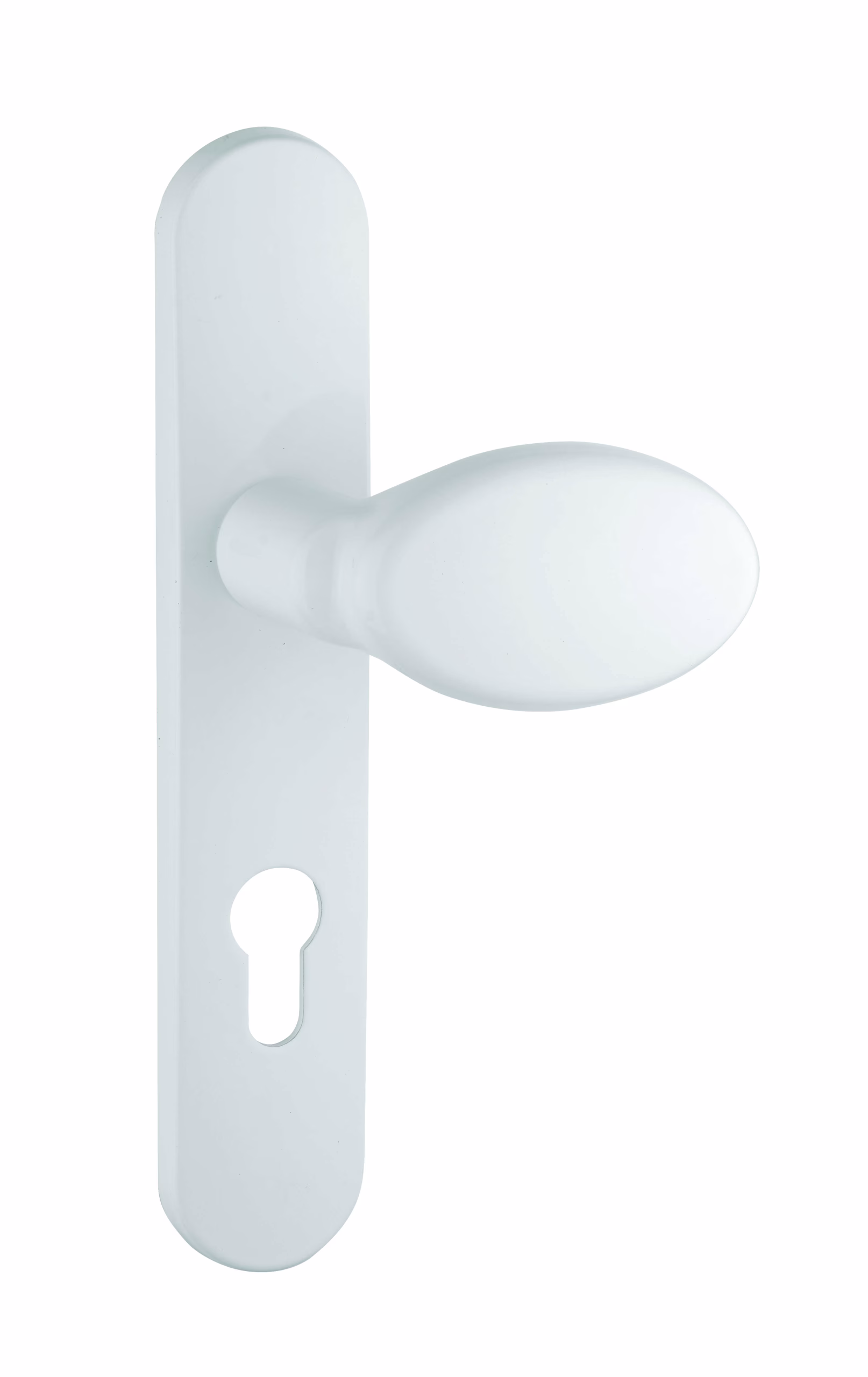 Ensemble de poignées pour porte d'entrée palière Sultane trou de cylindre, entr'axes 195mm, blanc - THIRARD