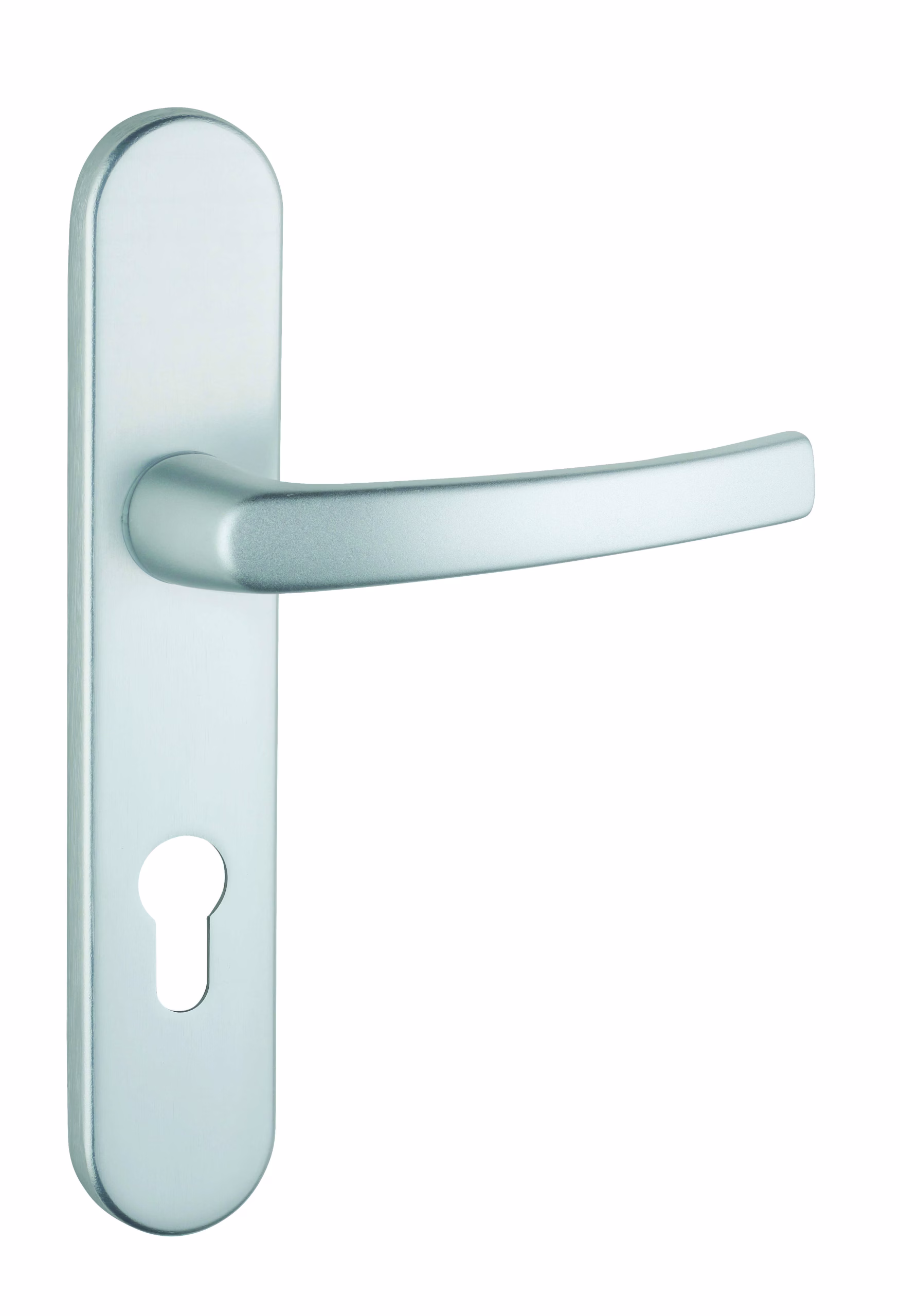 Ensemble de poignées pour porte d'entrée Sultane trou de cylindre, carré 7mm, entr'axes 195mm, argent - THIRARD