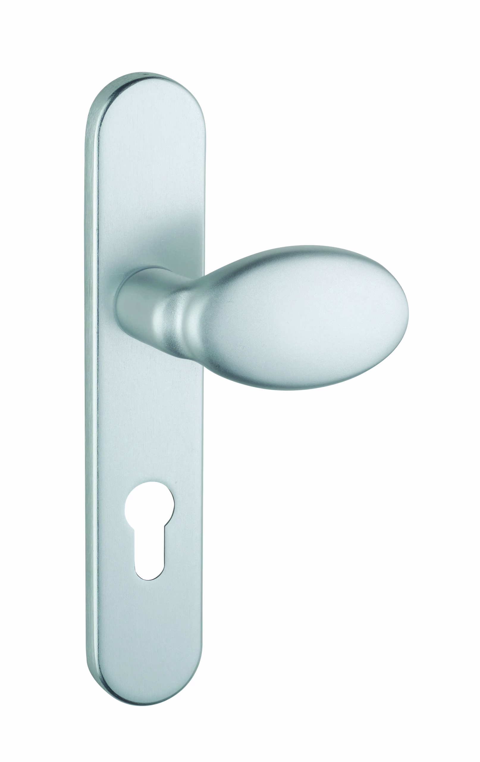 Ensemble de poignées pour porte palière Sultane trou de cylindre, carré 7mm, entr'axes 195mm, argent - THIRARD
