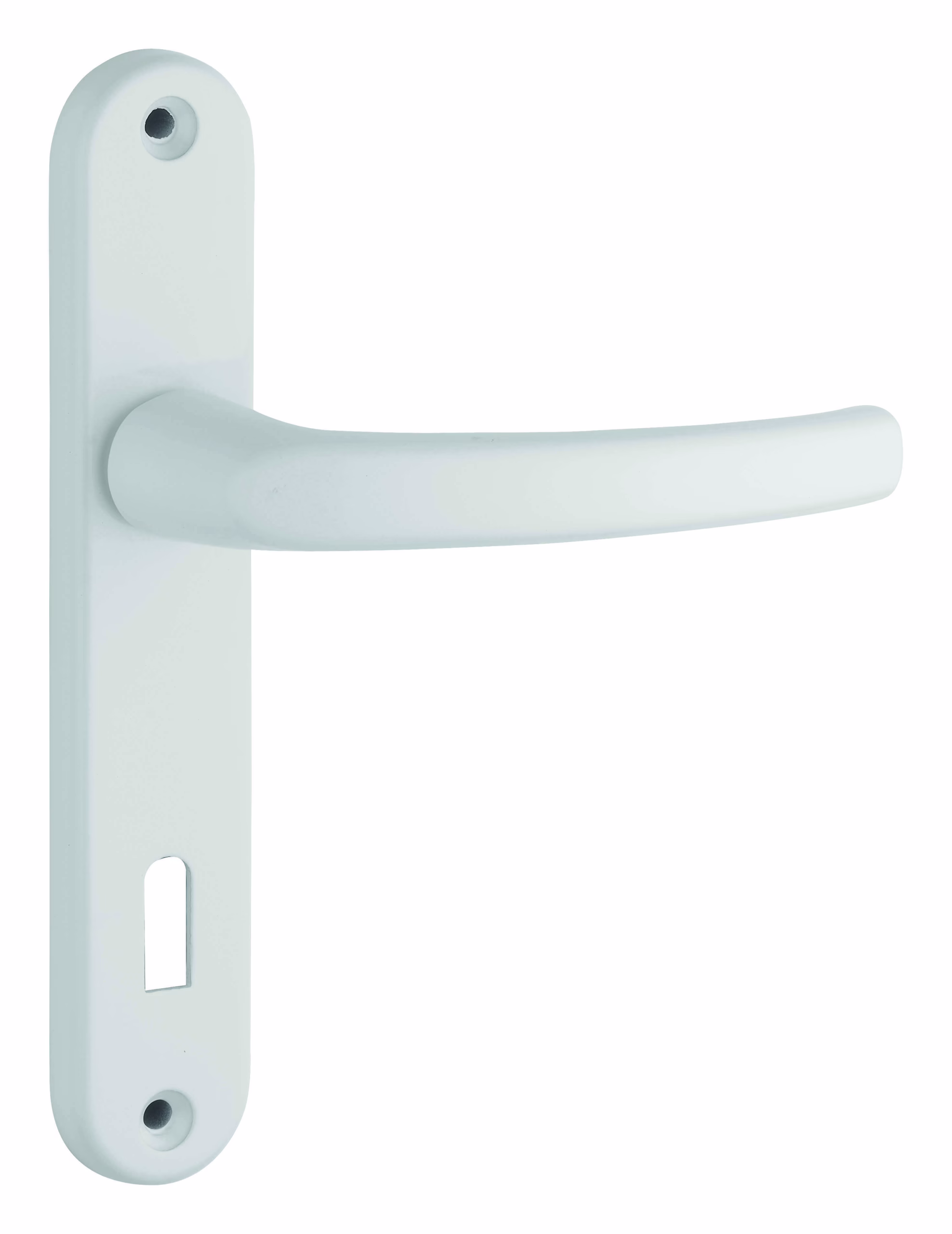Ensemble de poignées pour porte de chambre Sultane trou de clé, carré 7mm, entr'axes 165mm, blanc - THIRARD