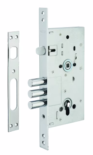 Boîtier serrure axe 60mm à cylindre 3 pênes