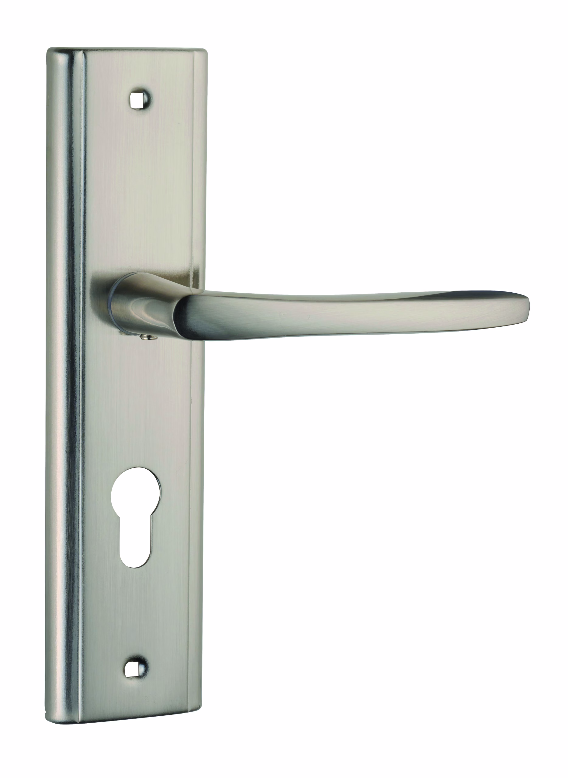 Ensemble de poignées pour porte d'entrée Eliade trou de cylindre, carré 8mm, entr'axes 170mm, nickel satin - THIRARD