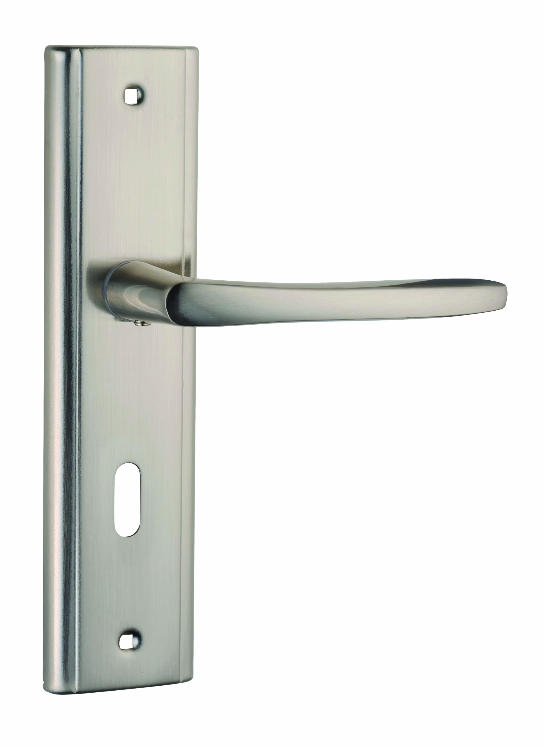 Ensemble de poignées pour porte de chambre Eliade trou de clé carré 8mm, entr'axes 170mm, nickel satiné - THIRARD