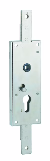 Serrure pour porte basculante 2 points haut et bas, à cylindre européen, garage, 60x160mm, carré 7mm, zinguée - THIRARD